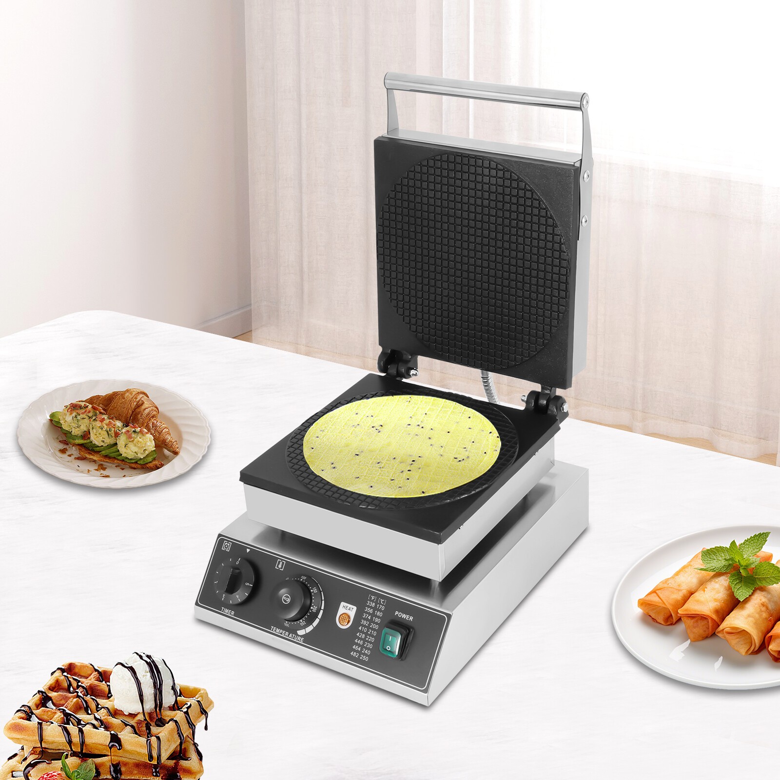 Commercial Electric Dutch Stroopwafels Baker Maker Machine Nonstick 1750W 110V