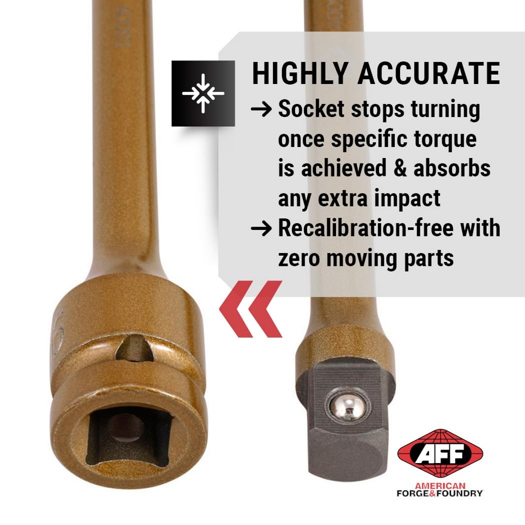 AFF Torque Limiting Extension 1/2″ Drive 90 ft/lbs Gold 40091