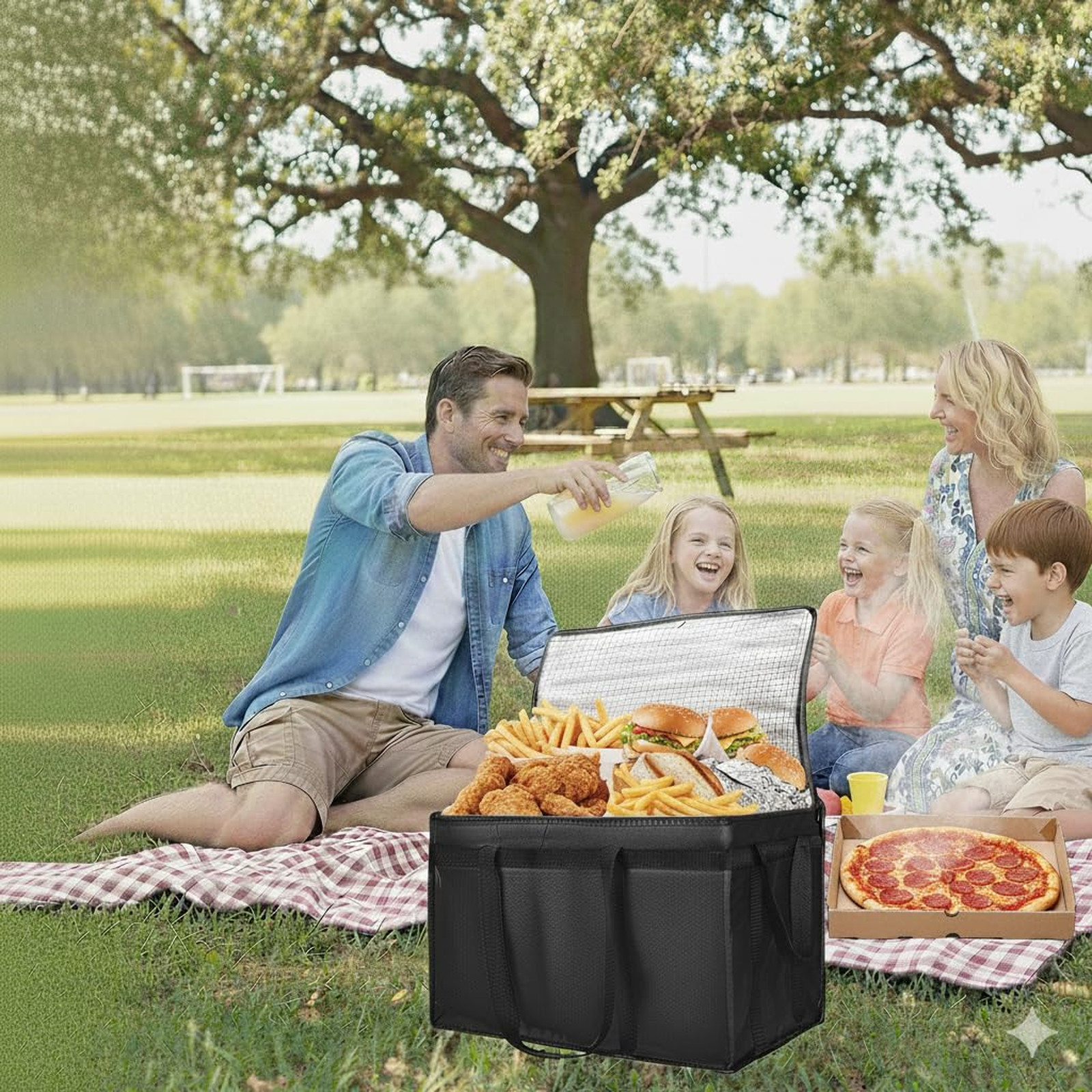 Insulated Food Delivery Bag Reusable Cooler Tote for Shopping Travel Catering