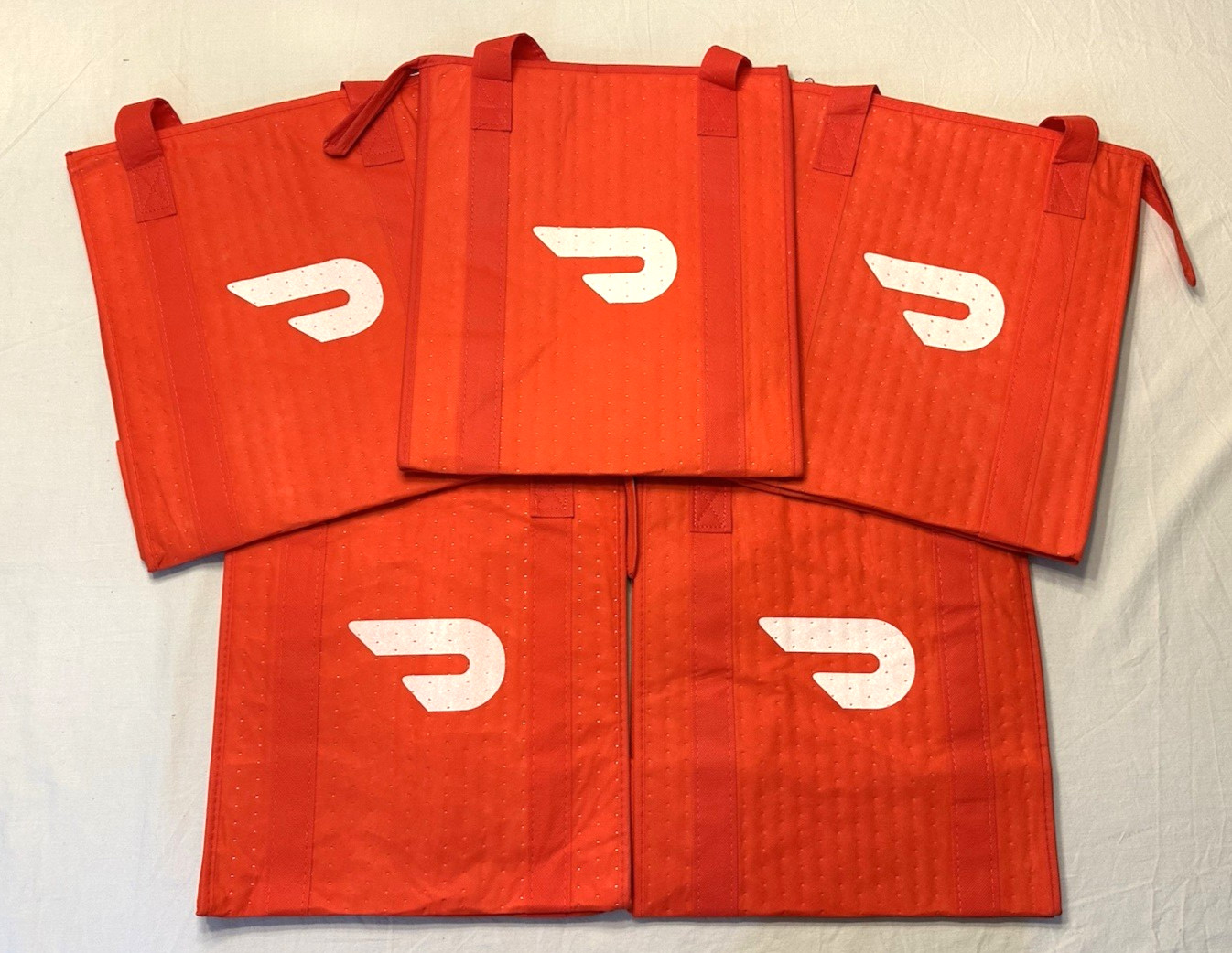 Lot of 10 ~ DOORDASH ~ 13x15x9 ~ Zippered Insulated Delivery Bag / Tote ~