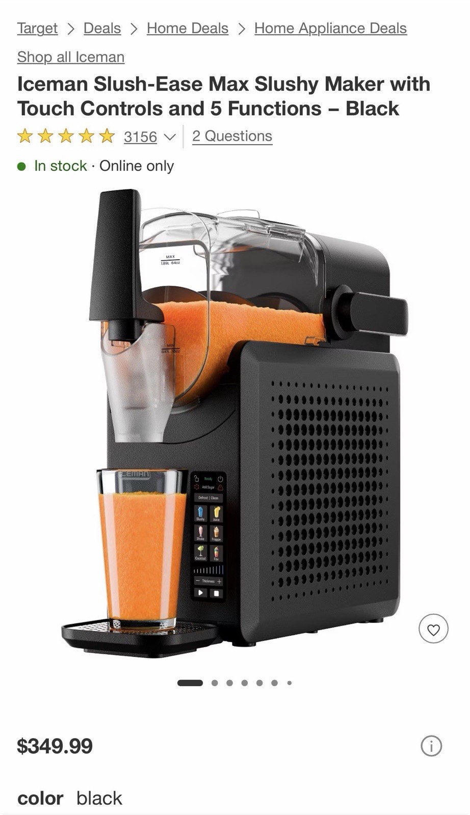 Iceman Slush-Ease Slushie Frozen Drink & Slushy Machine Maker w/ 5 Presets