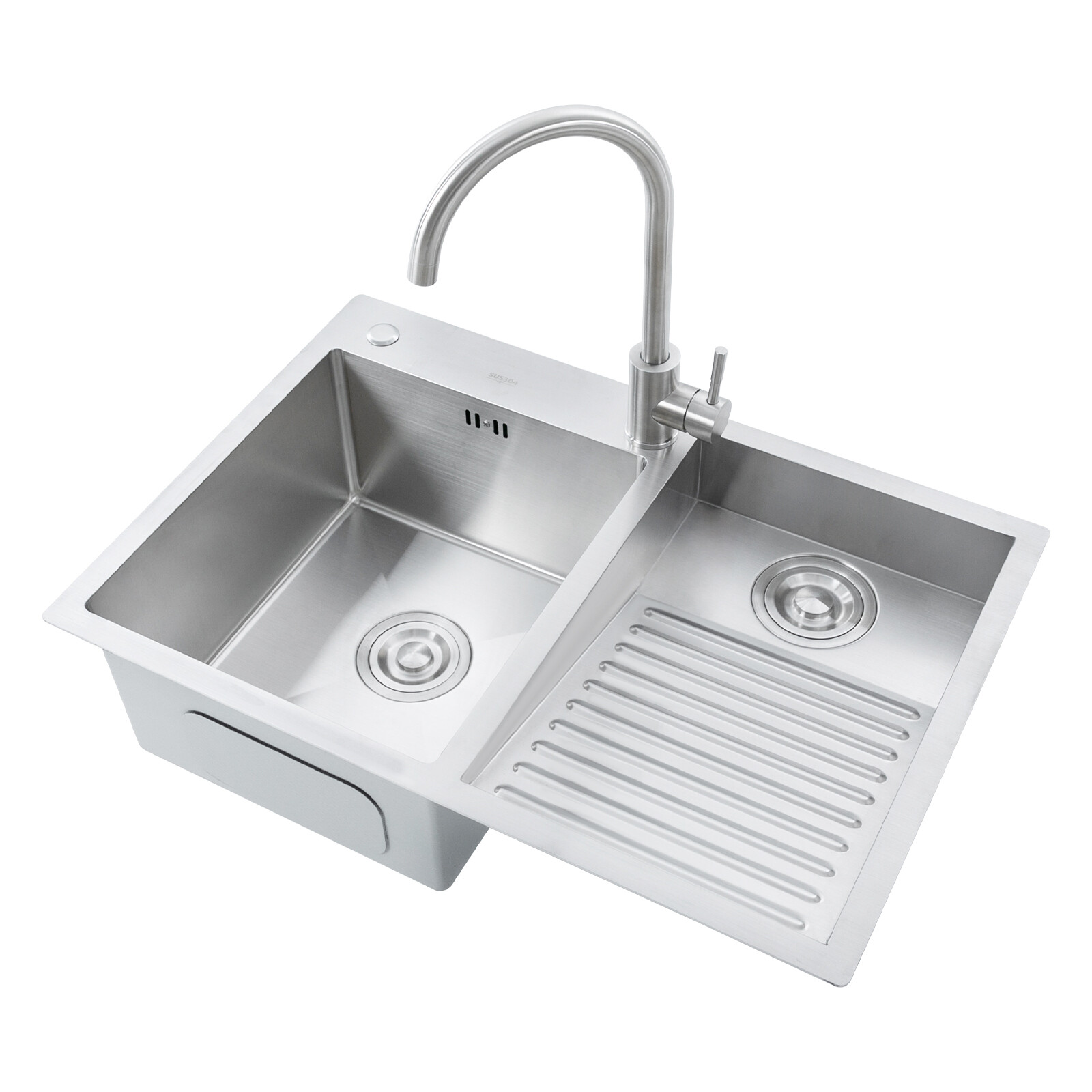 Stainless Steel Drop-in Laundry Sink Workstation Sink w/ Faucet 27.56*18.9*8.66″