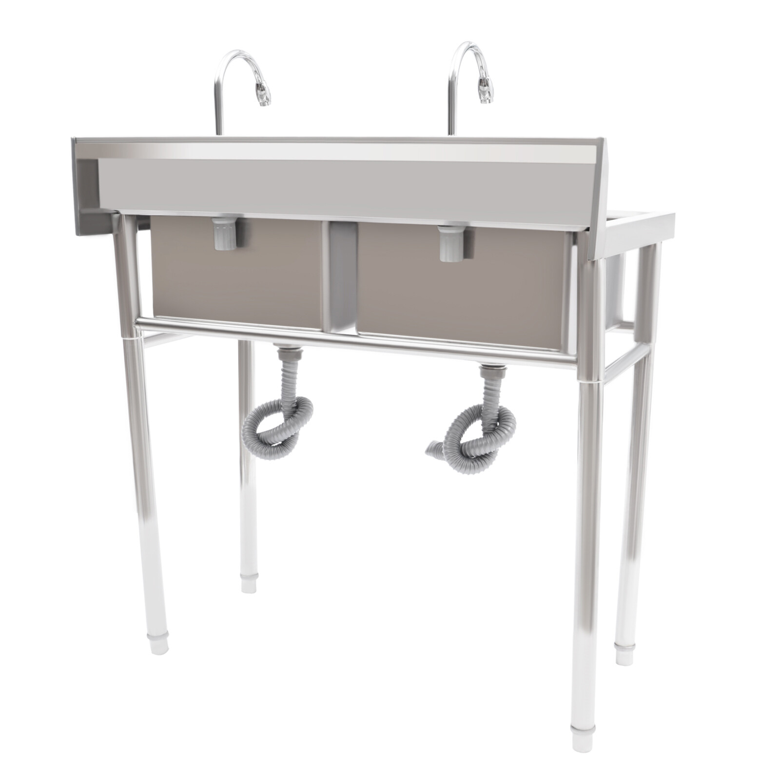 2 Compartment Free Standing Utility Sink for Garage Restaurant, Kitchen, Laundry