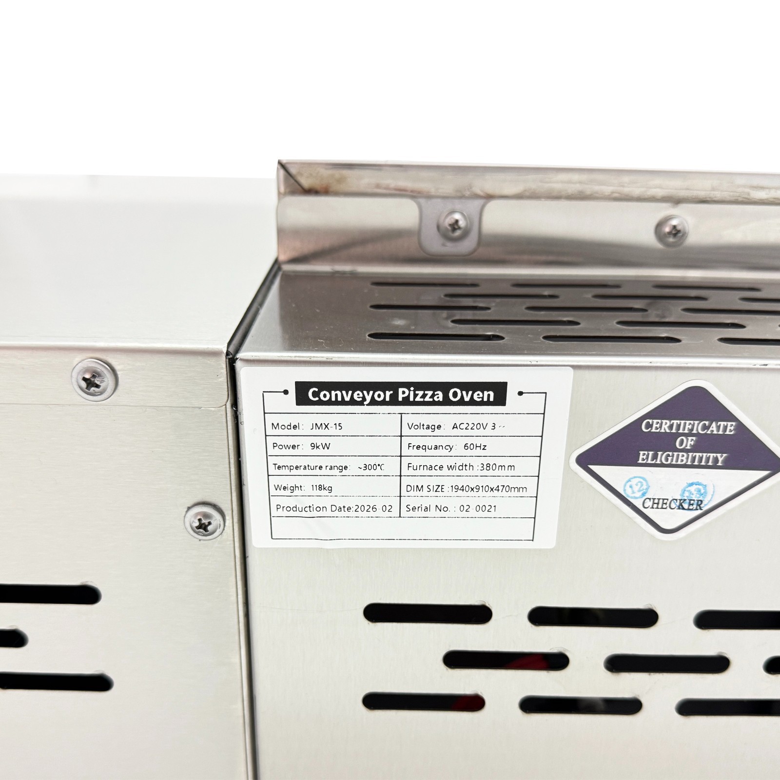 220V 1PH Electric Countertop Conveyor Pizza Oven Commercial Baking 15″ 9kW
