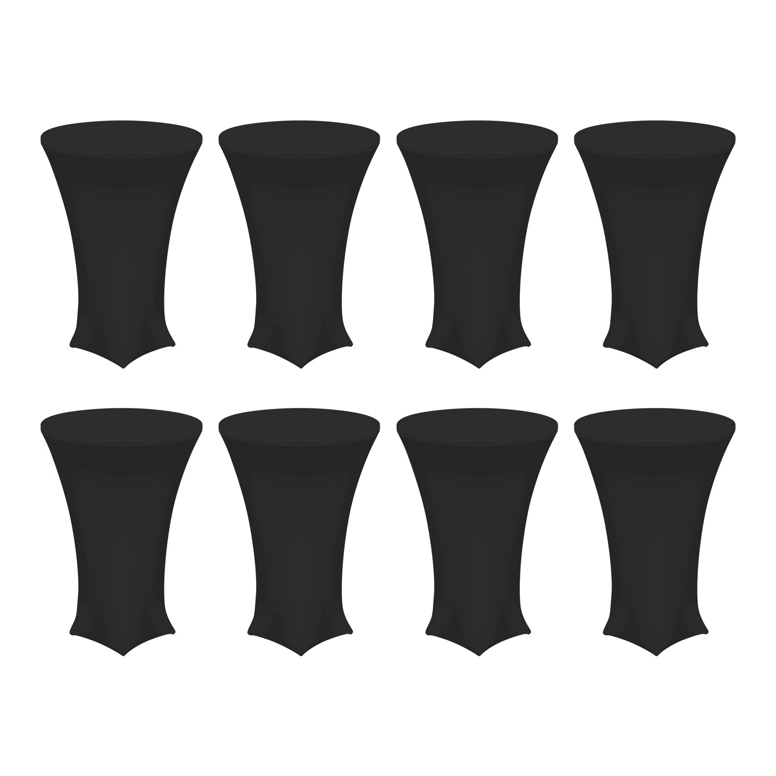 8 Pcs 31.5″x43″ Highboy Spandex Cocktail Table Covers, Black
