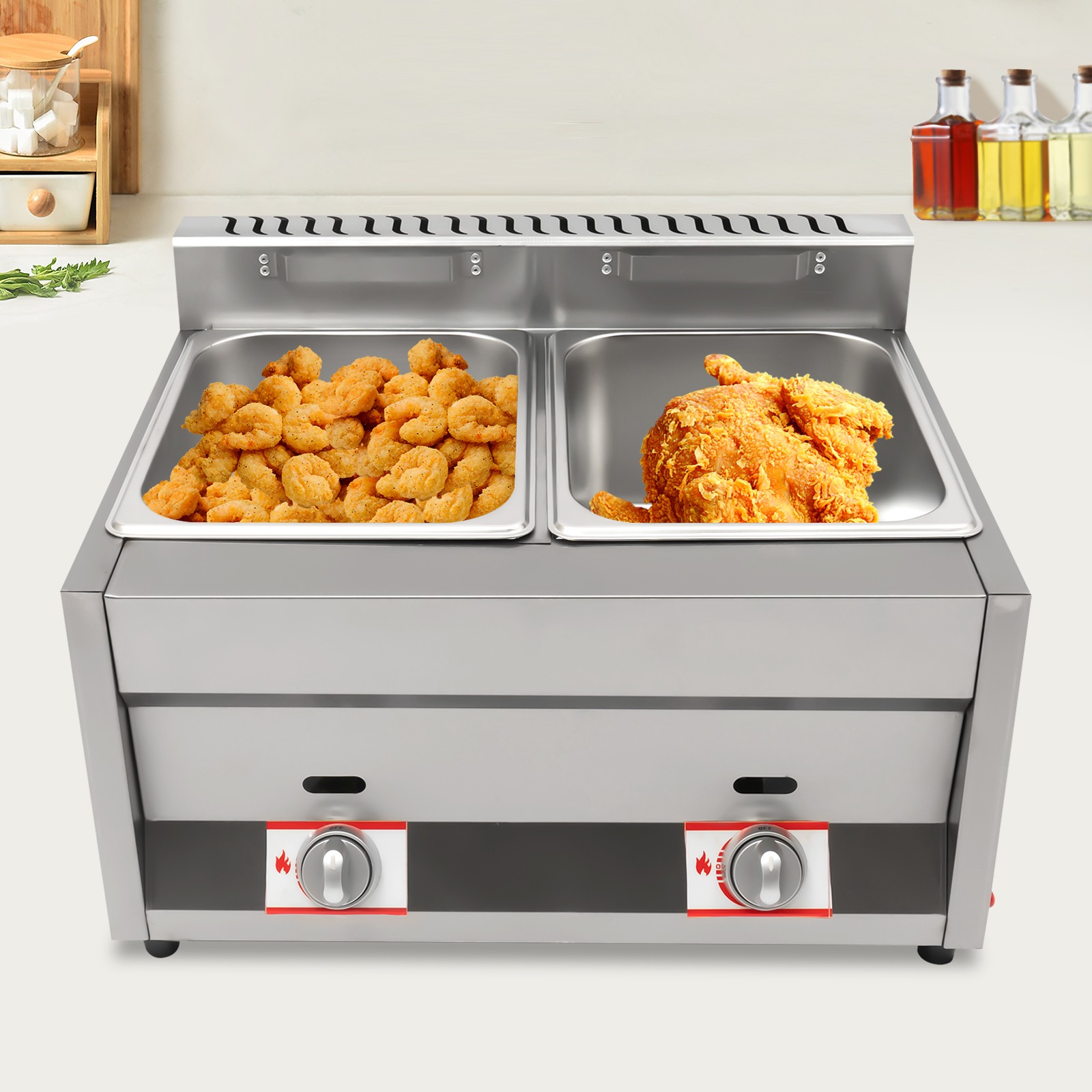 Commercial Counter-top Gas Fryer Deep Fryer Propane LPG Stainless Steel 12L 12Kg