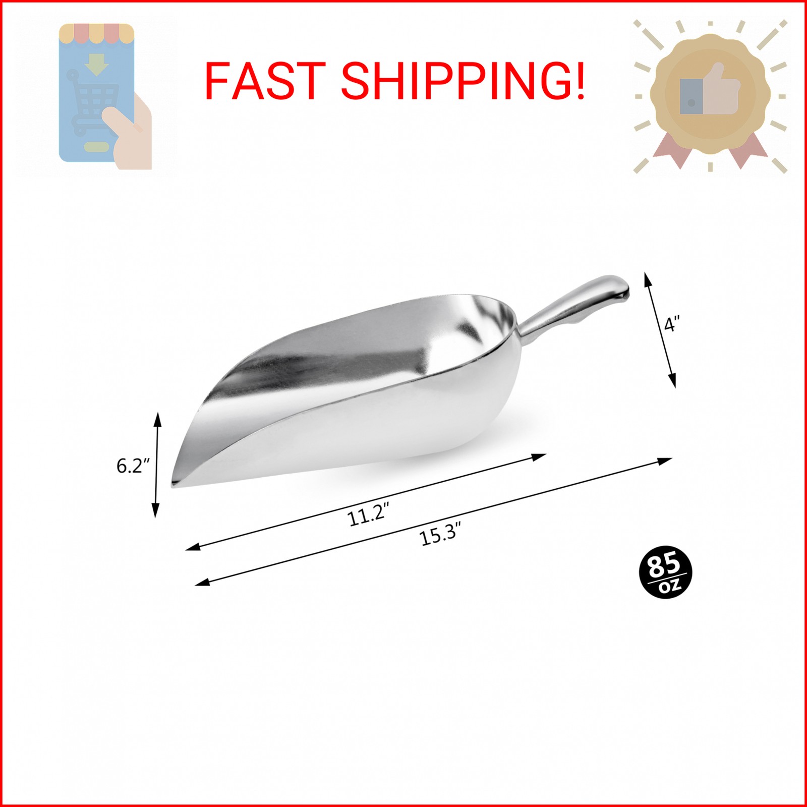 New Star Foodservice 34608 One-Piece Cast Aluminum Round Bottom Bar Ice Flour Ut