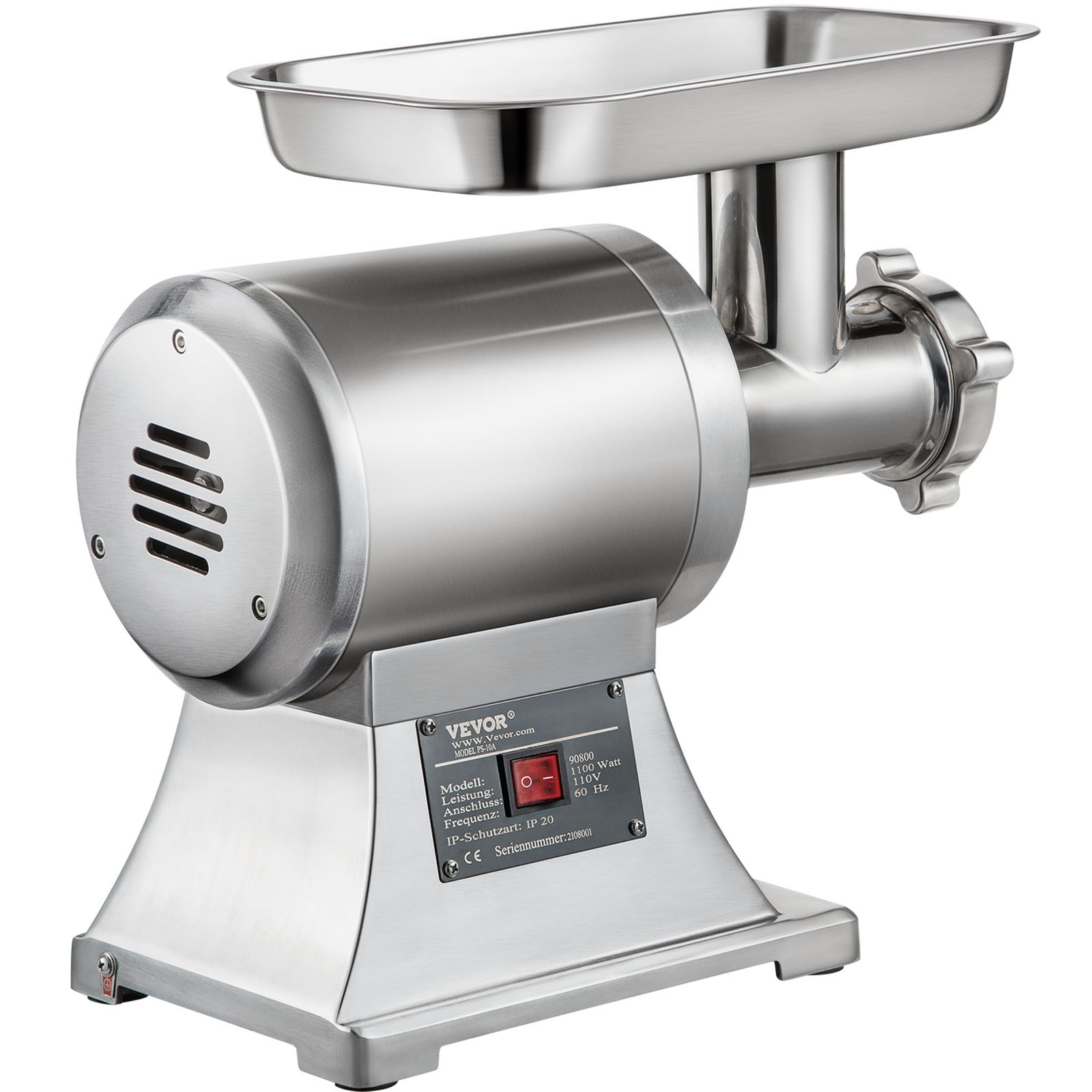 VEVOR 1.5HP Commercial Electric Meat Grinder 1100W Stainless 550lbs/h Heavy Duty