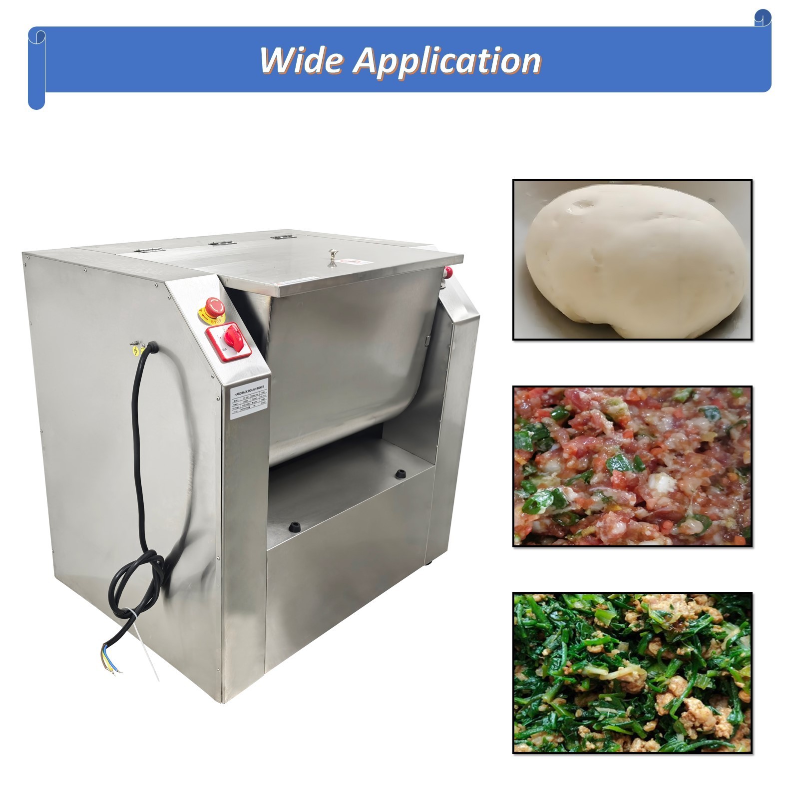 110V 110 lbs/50 KG Commercial Dough Mixer Machine Electric Flour Mixer with Bowl
