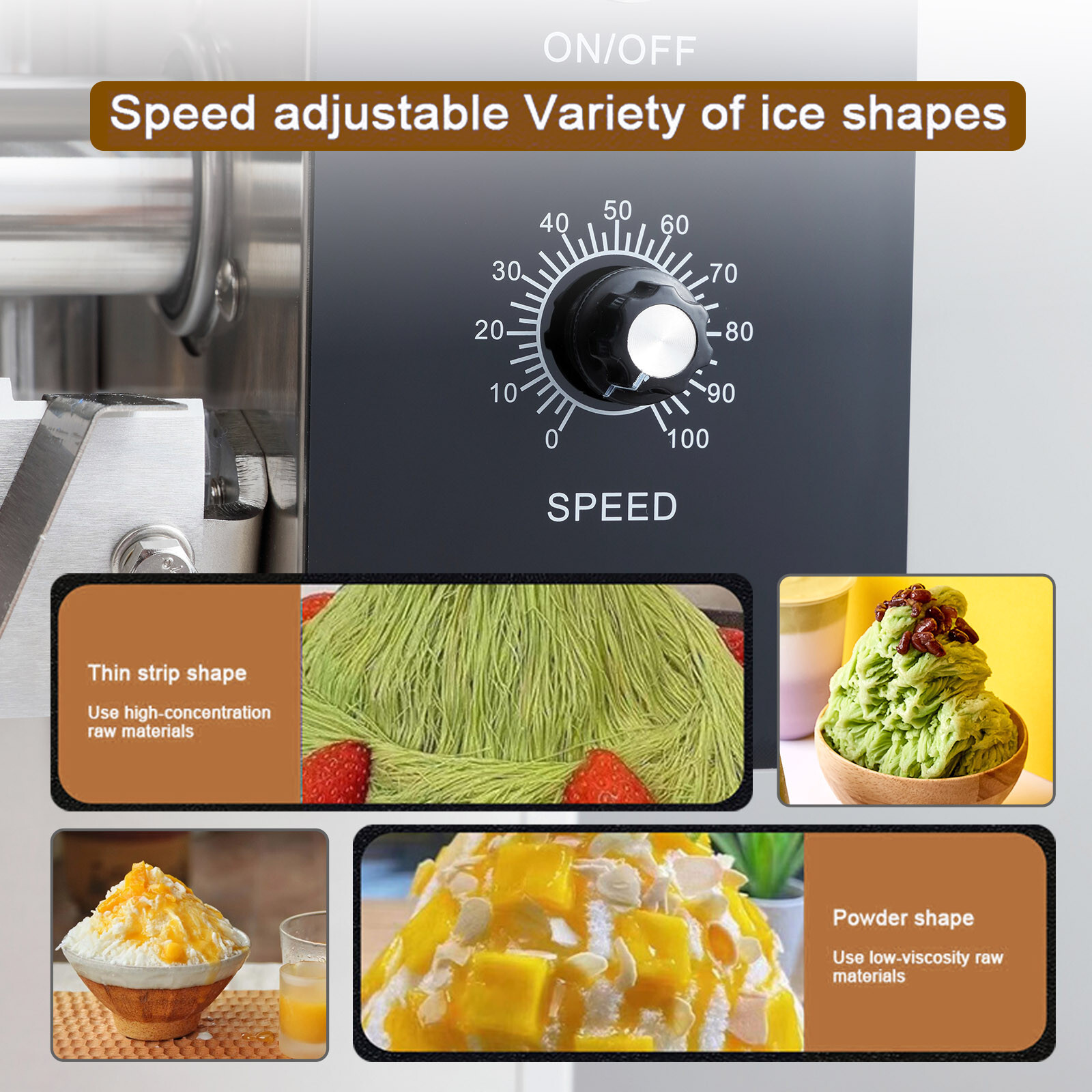 Kolice 198lbs/day Korean Shaved Ice Machine Snowflake Ice Machine Air Cooling