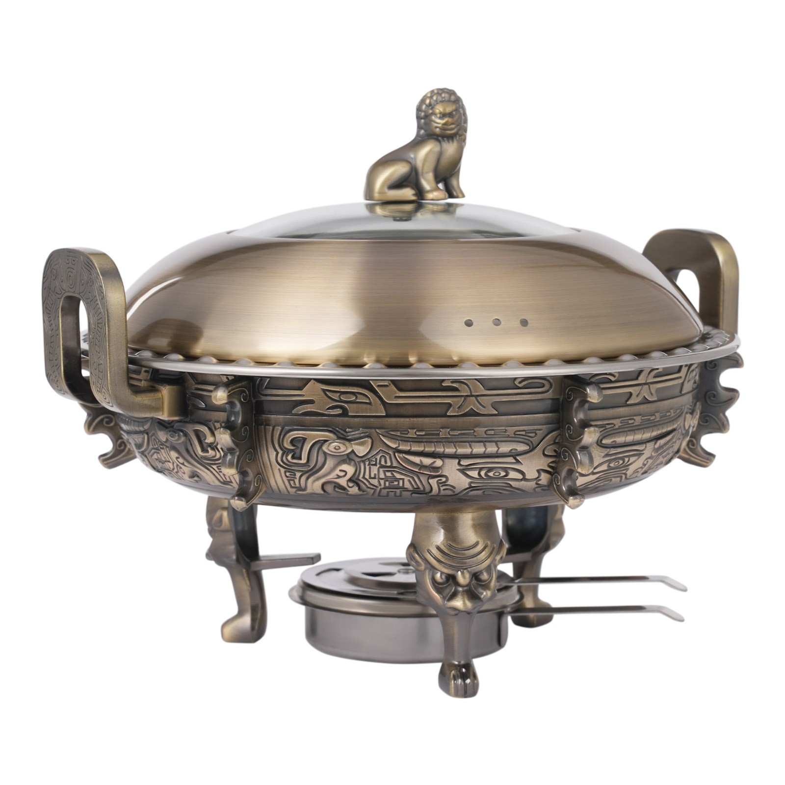 4 Pack Round Chafing Dish Stainless Steel Chafer Sets Catering Food Warmer NEW