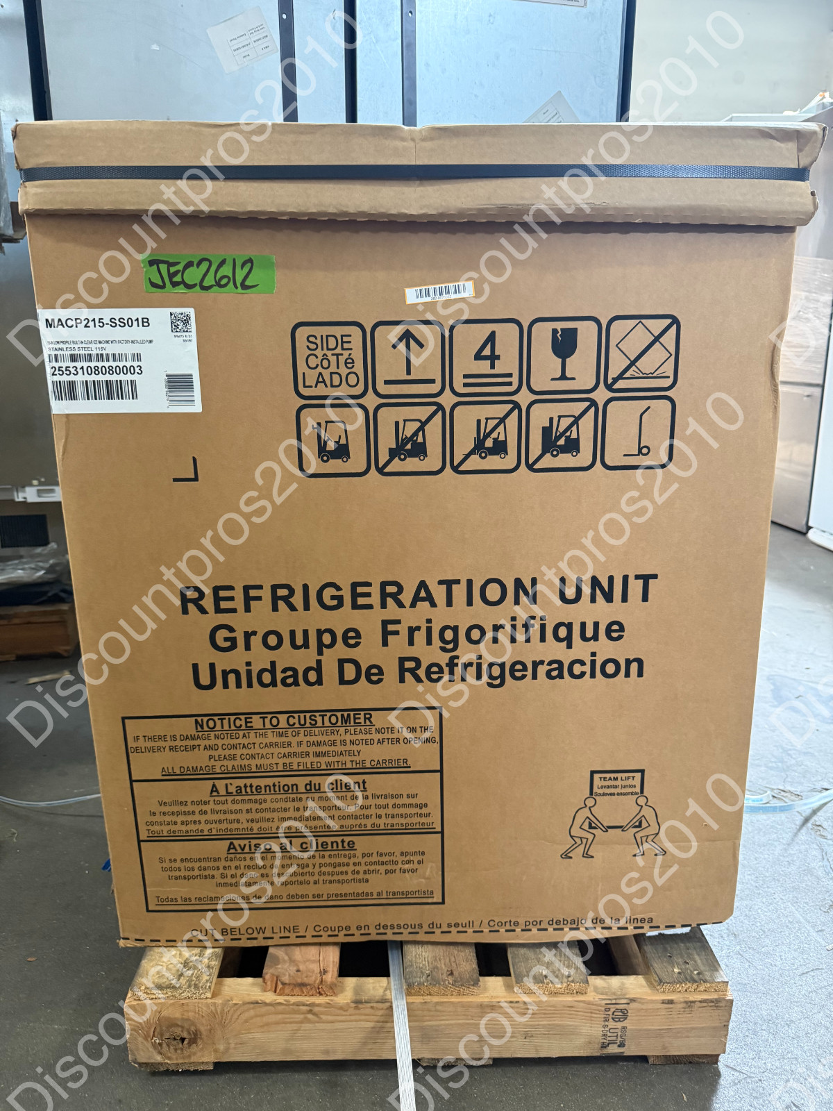 Marvel MACP215-SS01B 15″ Low Profile Clear Ice Machine — NEW / OPEN BOX