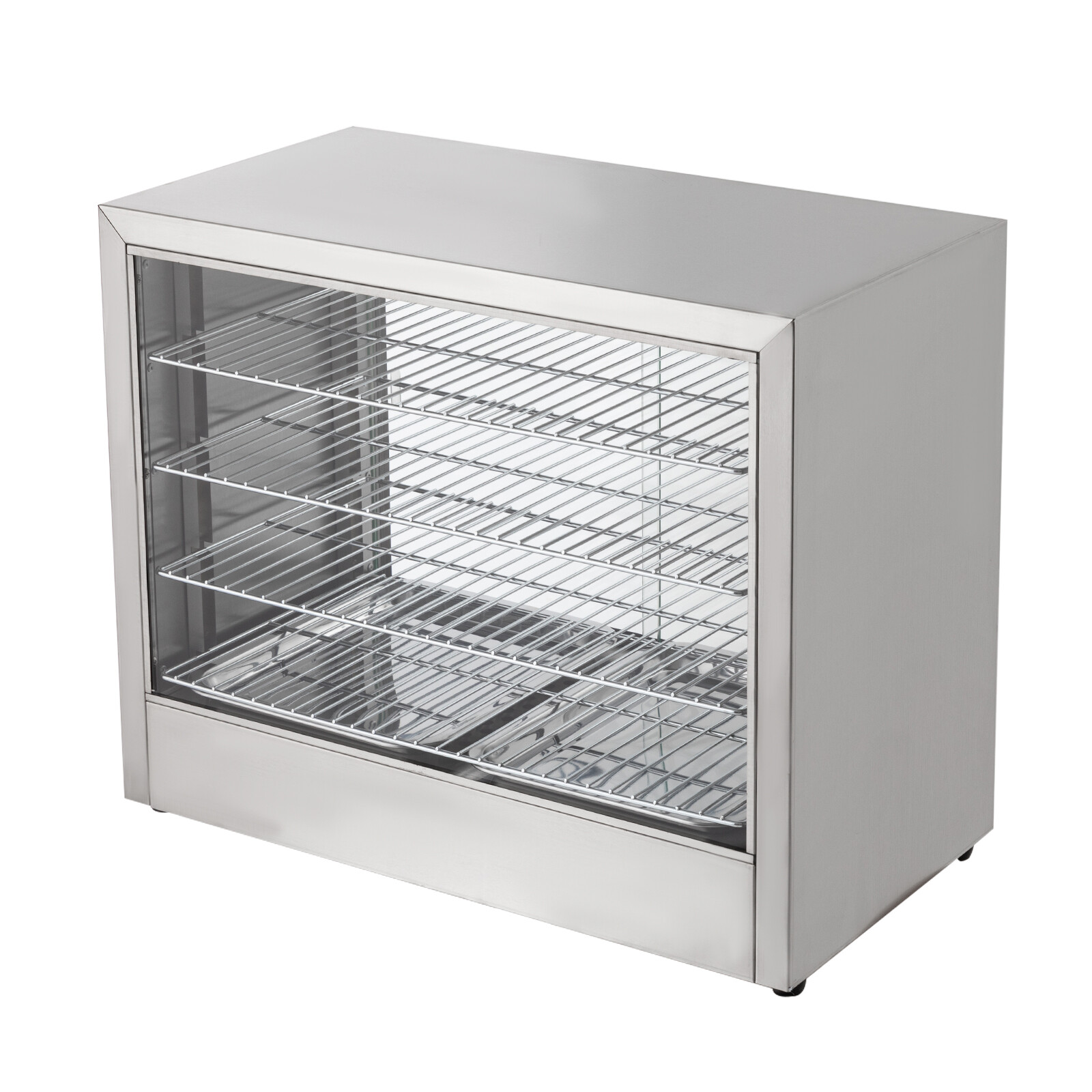 4-Tier Commercial Food Warmer Display Case Heated Countertop Pizza Cabinet 800W