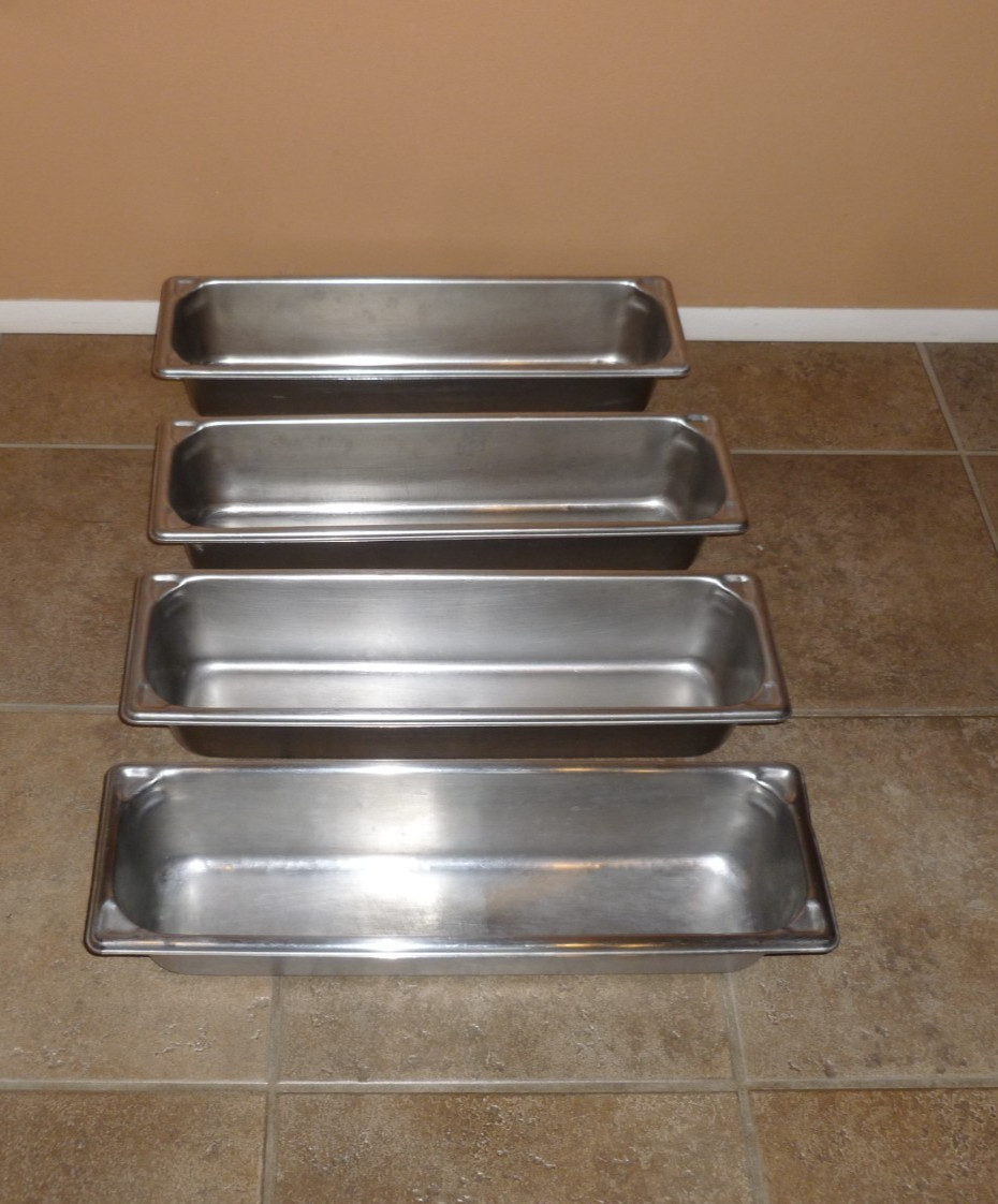 4 Stainless Steel Steam Table Pans 1 Vollrath – 3 Syscoware 20 3/4 x 6 1/4″ x 4″