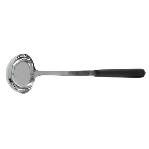 HUBERT 4 Oz Soup Ladle Stainless Steel with Hollow Non-Slip Silicone Handle –