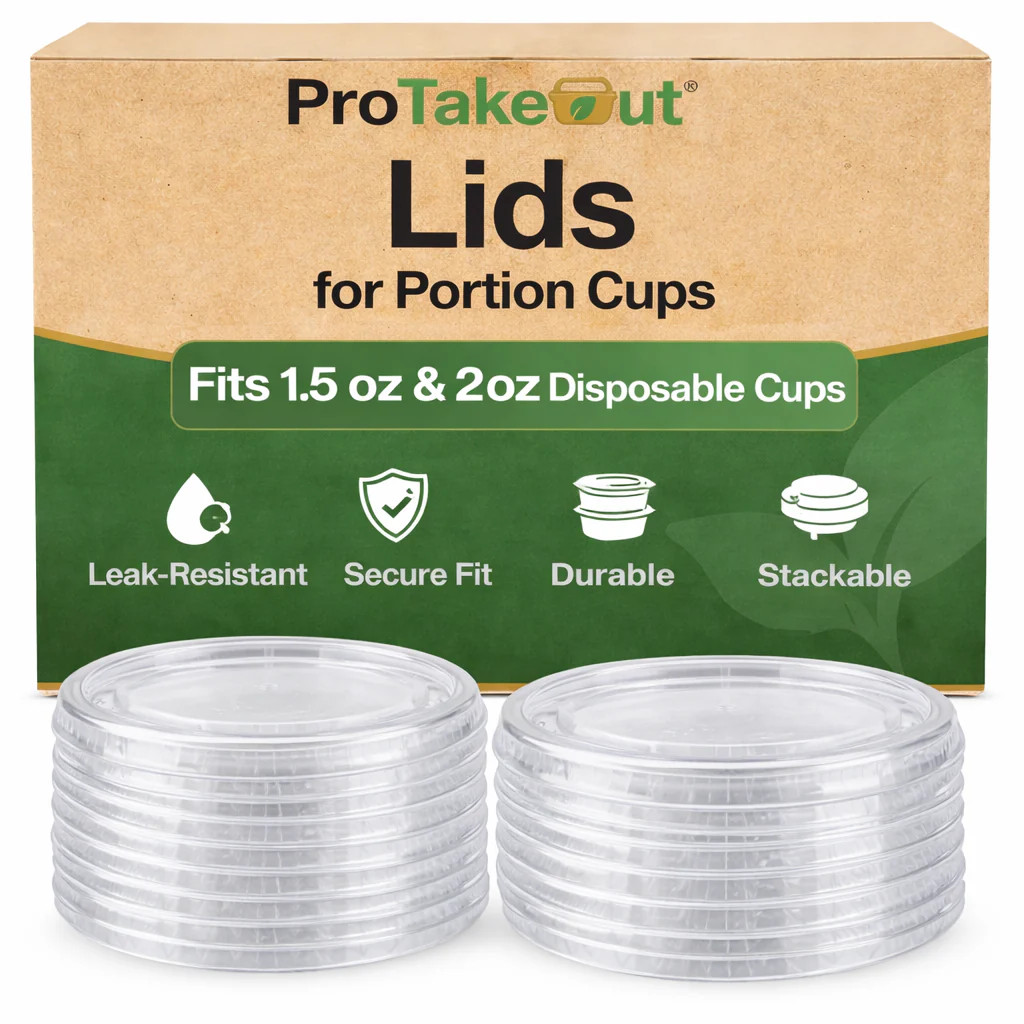 Flat PET Lid for Portion Cups 1.5oz & 2oz, 2500pc (125/20), Cups Sold Separately