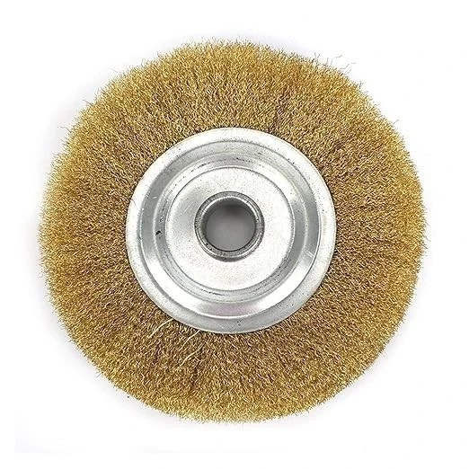 5 Inch Copper Wire Wheel Pure Brass Brush For Bench Grinder Metal Polishing For
