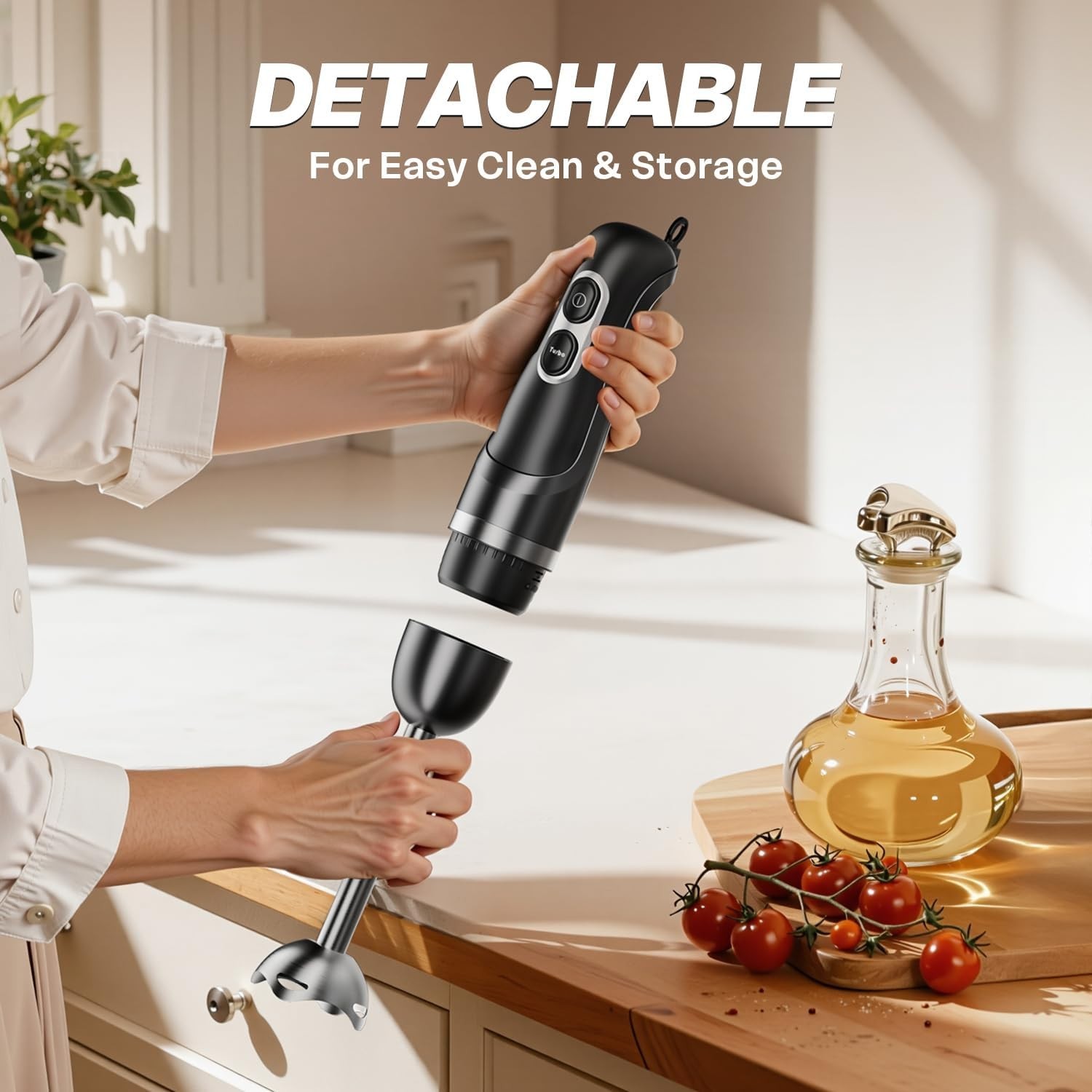 Effortless Corded Electric Stick Mixer – Food-Grade Stainless Steel Hand Blender