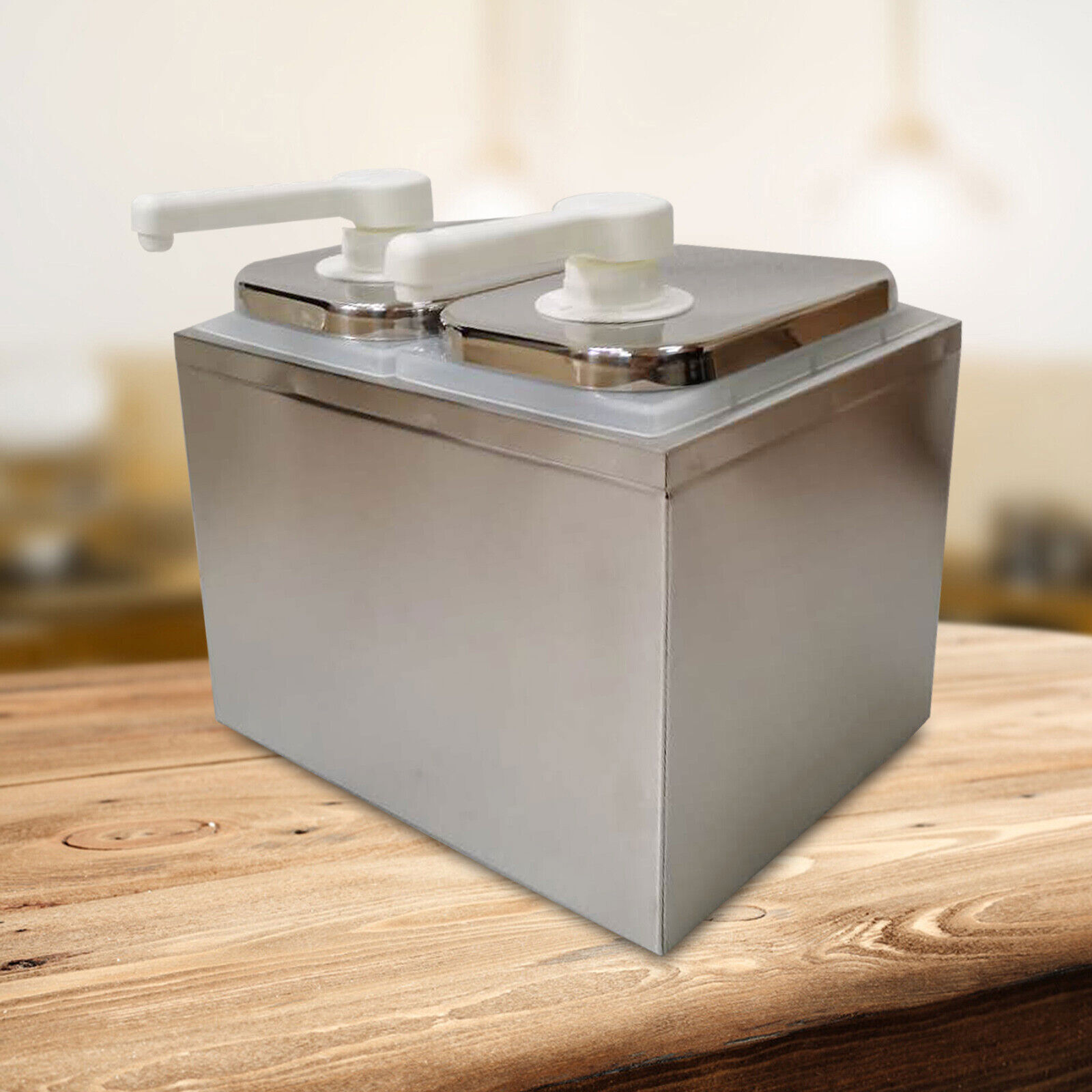 2L-8L Commercial Hot Fudge Warmer Nacho Cheese Sauce Pump Dispenser Dispensing