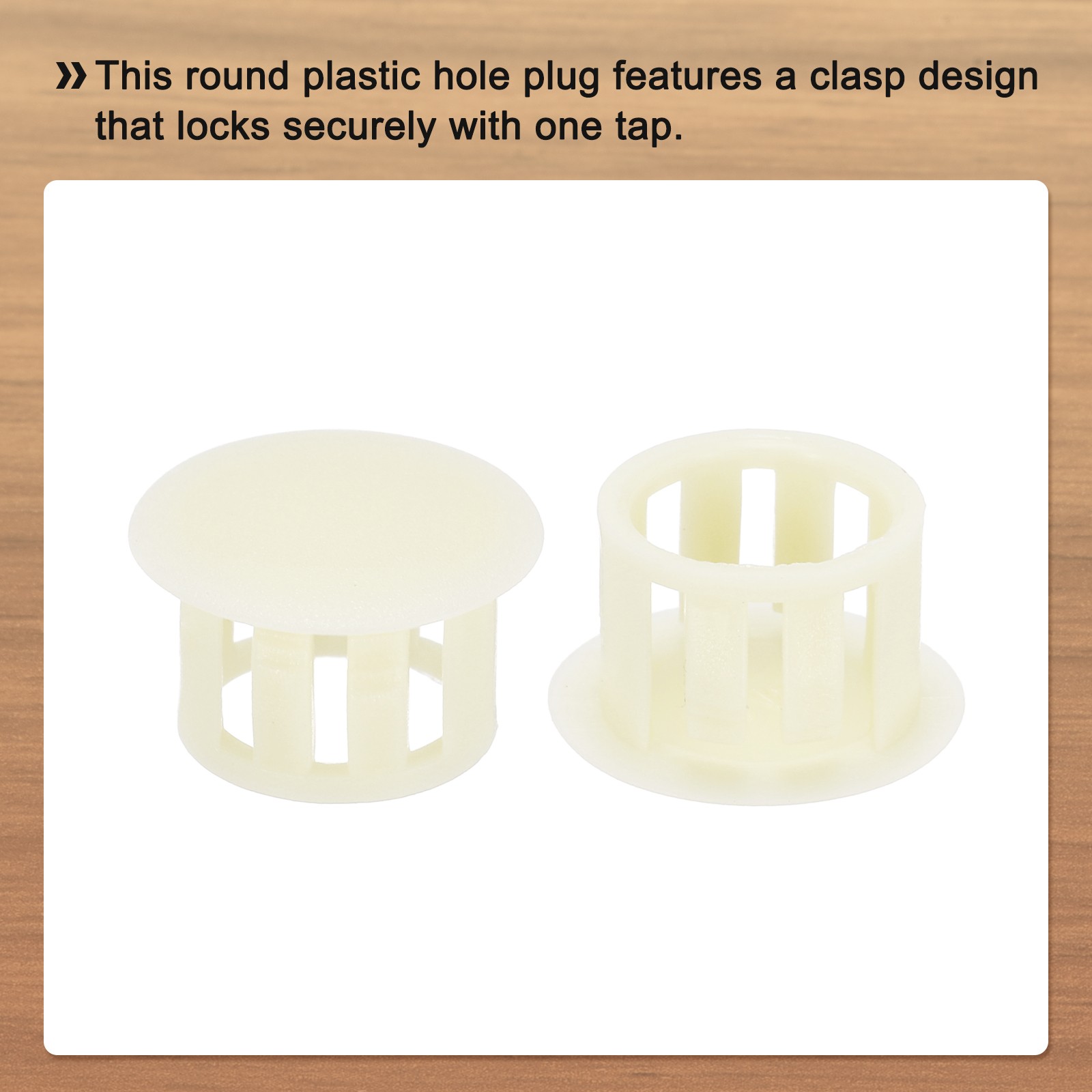 32Pcs 13mm Beige Nylon Plastic Round Locking Hole Plugs Insert End Caps