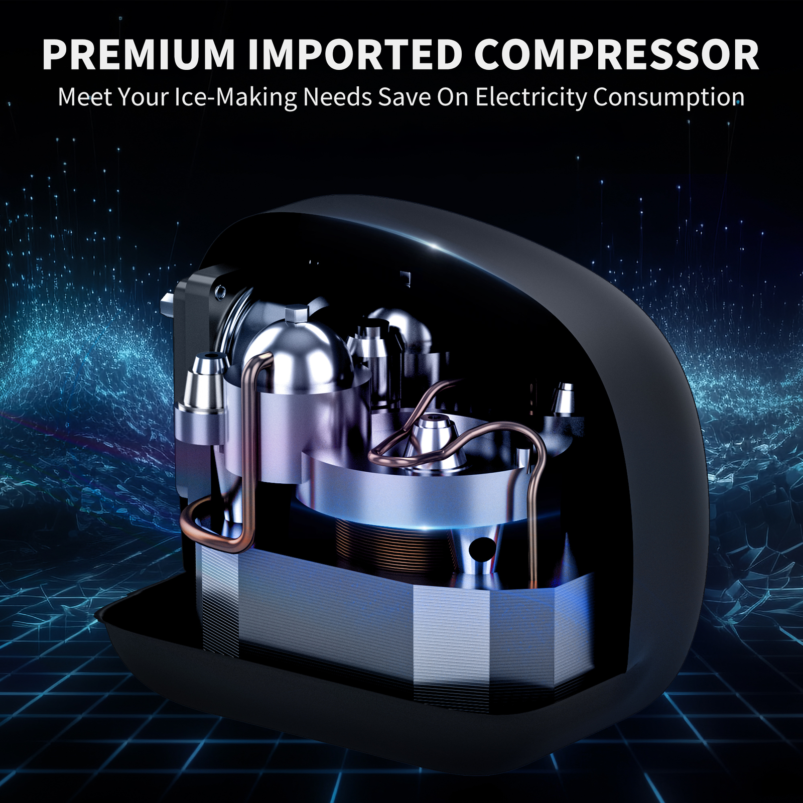 Qaualma 120LBS/24H Commercial Ice Maker Stainless Freestanding Ice Cube Machine