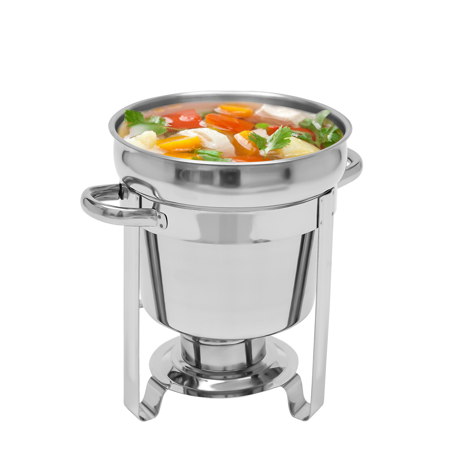 Round Soup Chafer Catering Chafing Dish Food Pan Warmer For Restaurant Kitchen