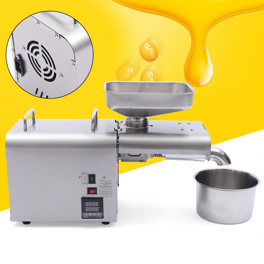 7 Kg/H Oil Press Machine Automatic Oil Extractor Cold/Hot Oil Presser 0.75 KW