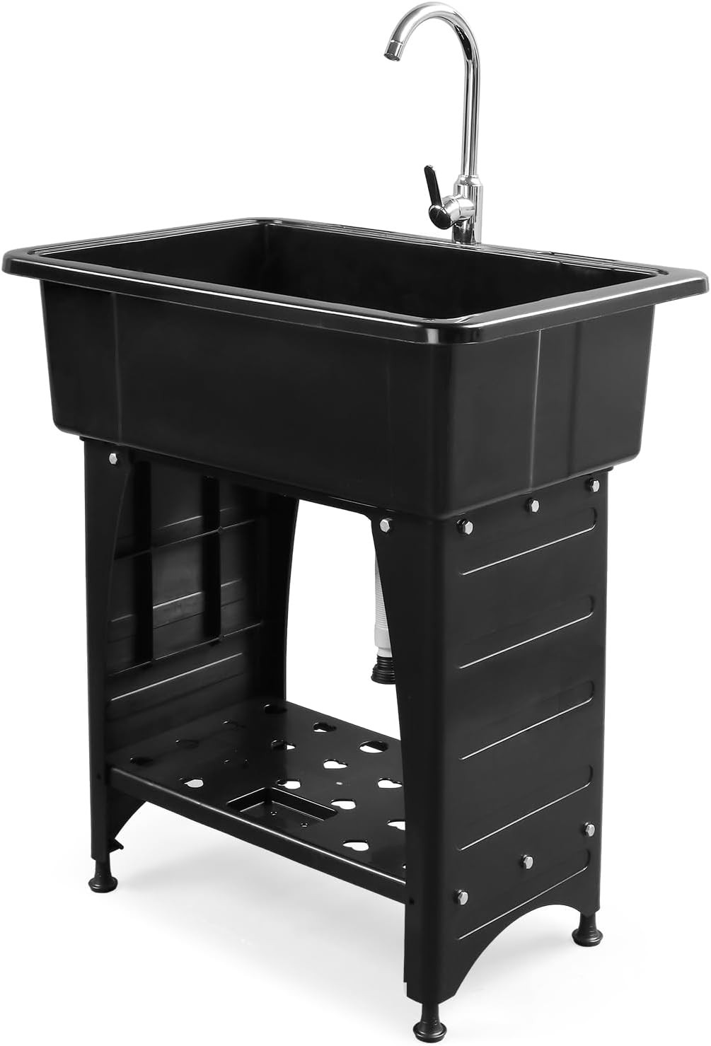 32.3″L x 22.4″W x 49.6″H In/Outdoor Utility Sink with Stainless Steel Faucet