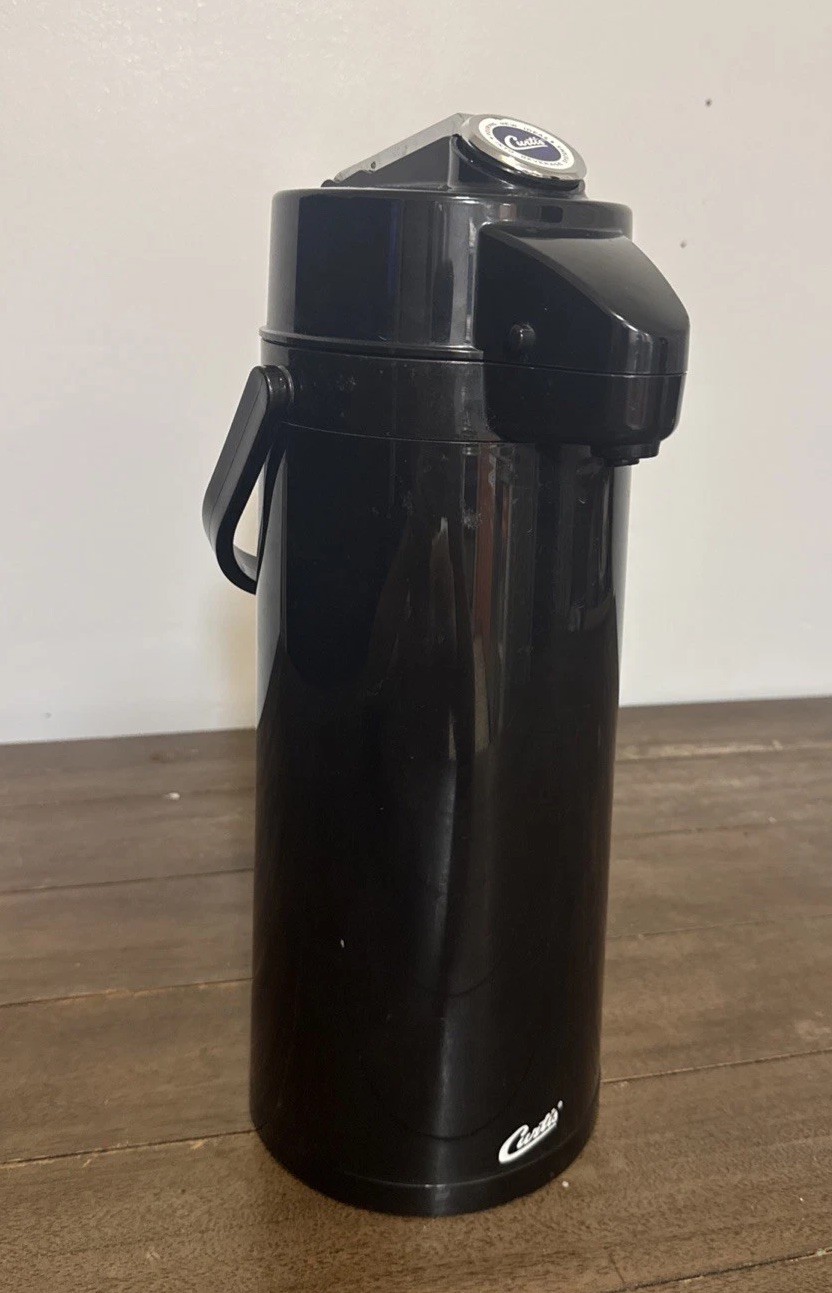 Wilbur Curtis 2.2L ThermoPro Glass Lined Airpot with Lever, Black