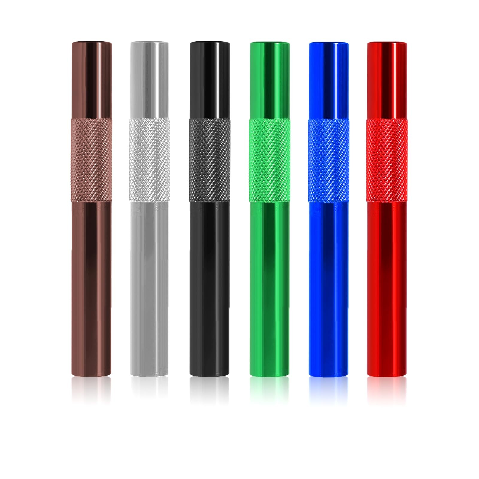 Reusable Metal Straws – 70 mm, Green, Silver, Brown, Blue, Black, Red