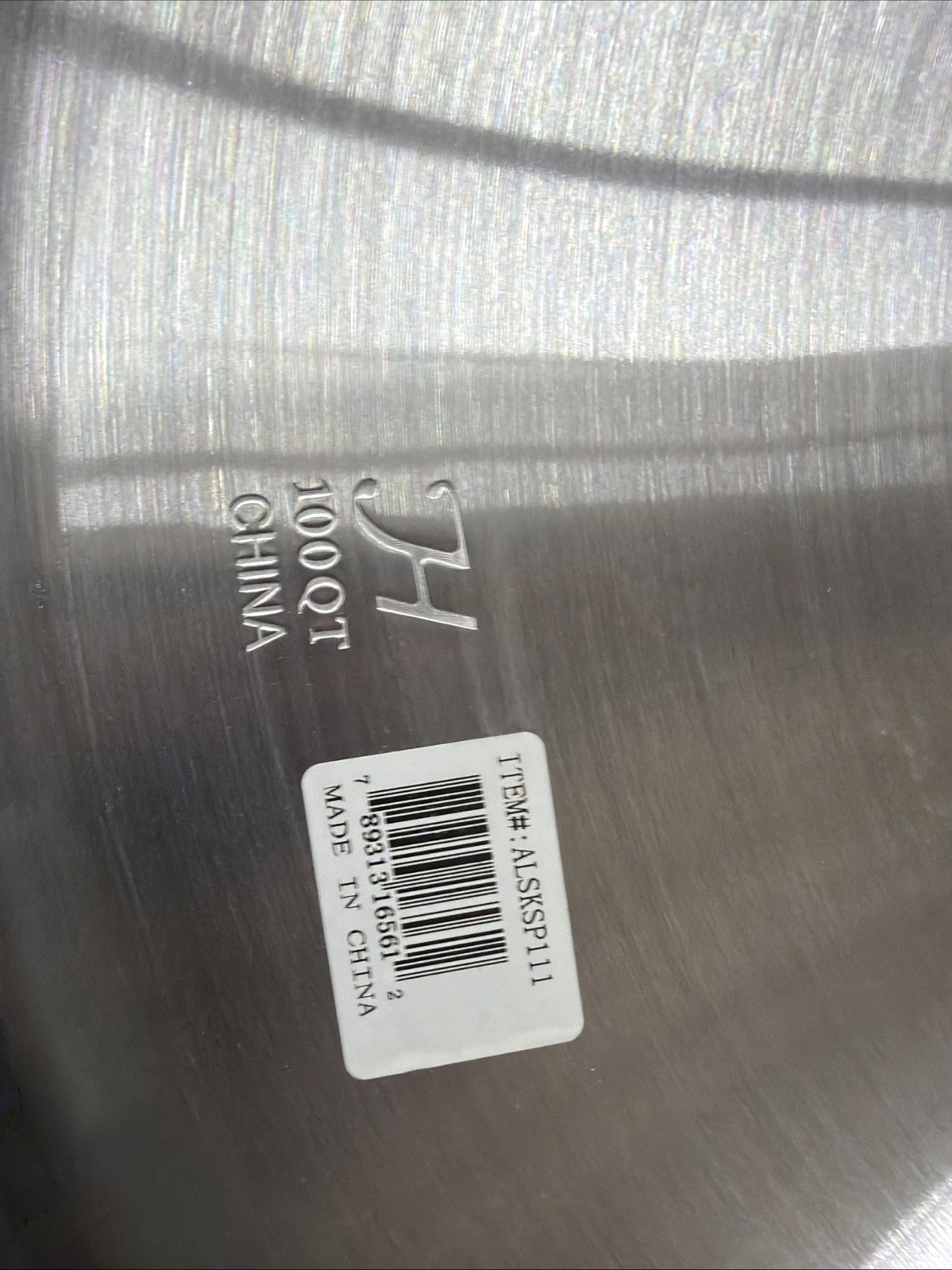 Thunder Group ALSKSP111 100 Quart Aluminum Stock Pot Cover Dented
