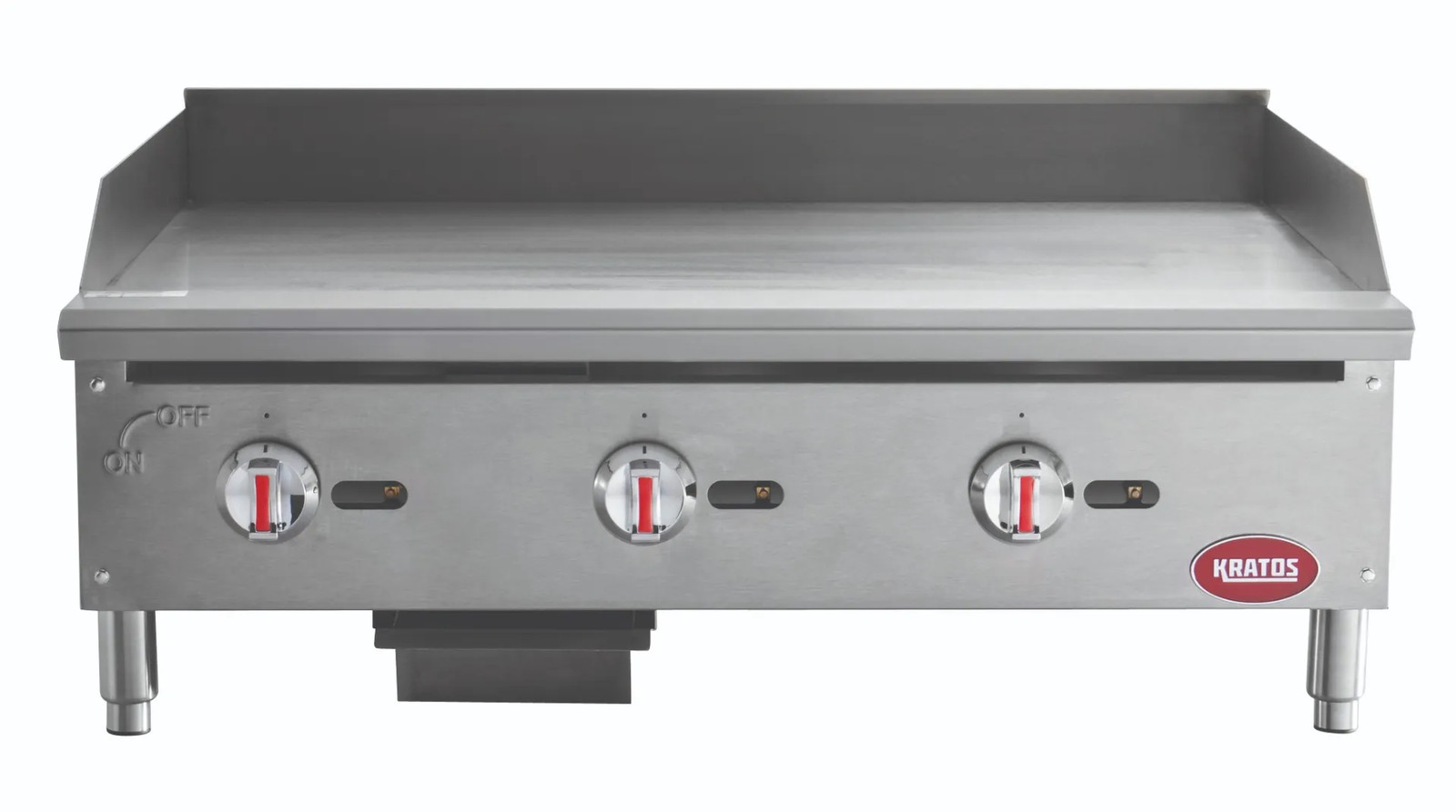 Kratos Commercial 36″W Griddle with Three Burners and Gas Hose Kit Included,