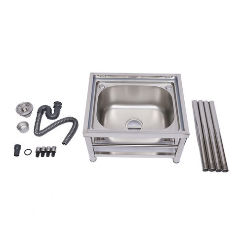 Stainless Steel Single Basin Sink for Kitchen, Restaurant, and Garage Use