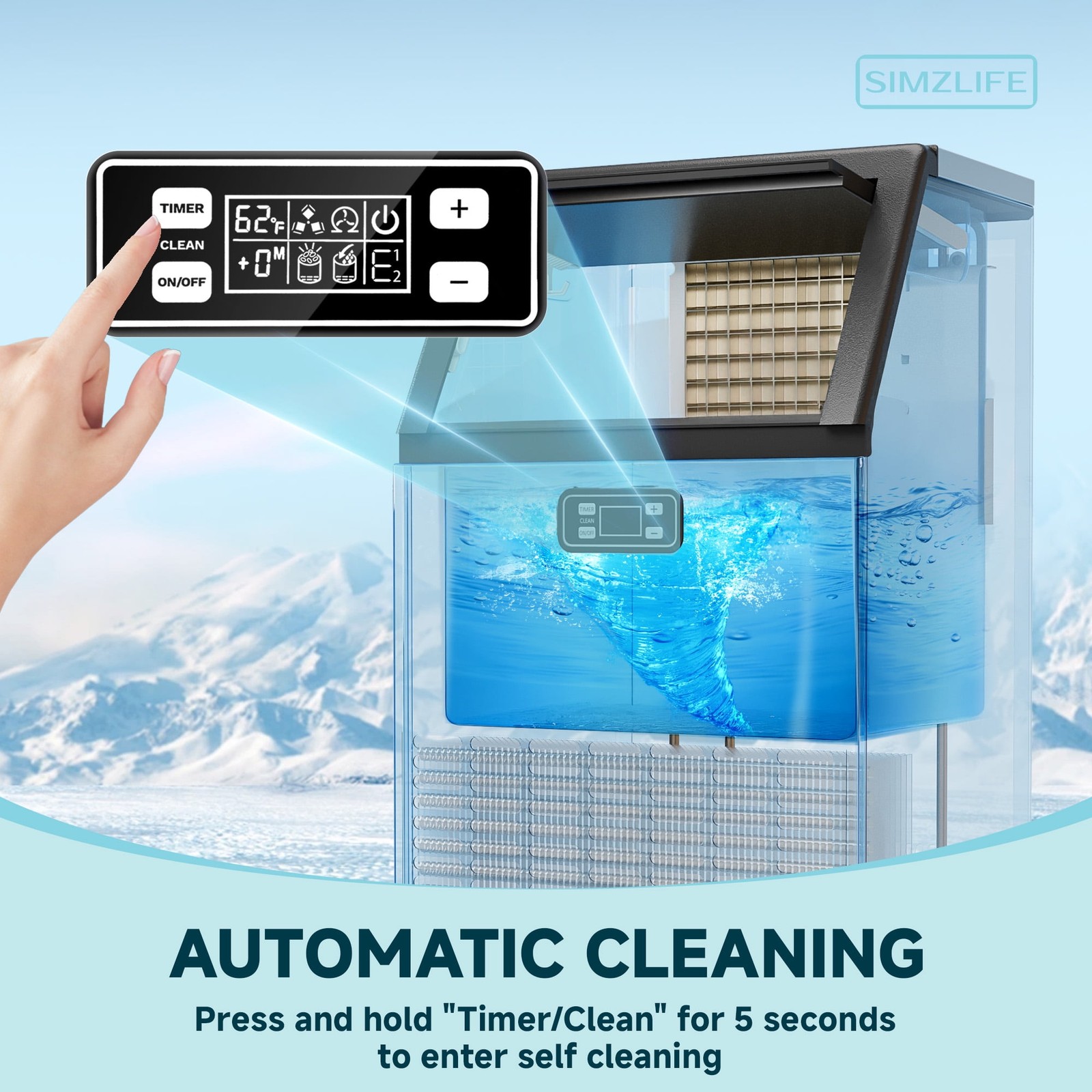150lb/24H Commercial Ice Maker Machine,Stainless Steel Under Counter ice Machine