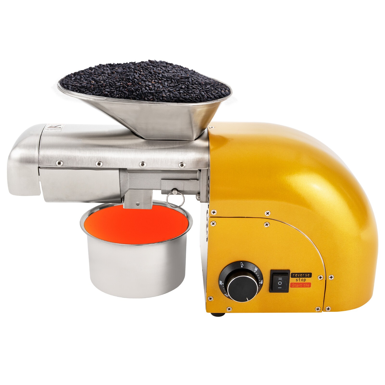 Oil Press Machine Nut Seeds Oil Extractor Beans Expeller Cold & Hot 1800W Home