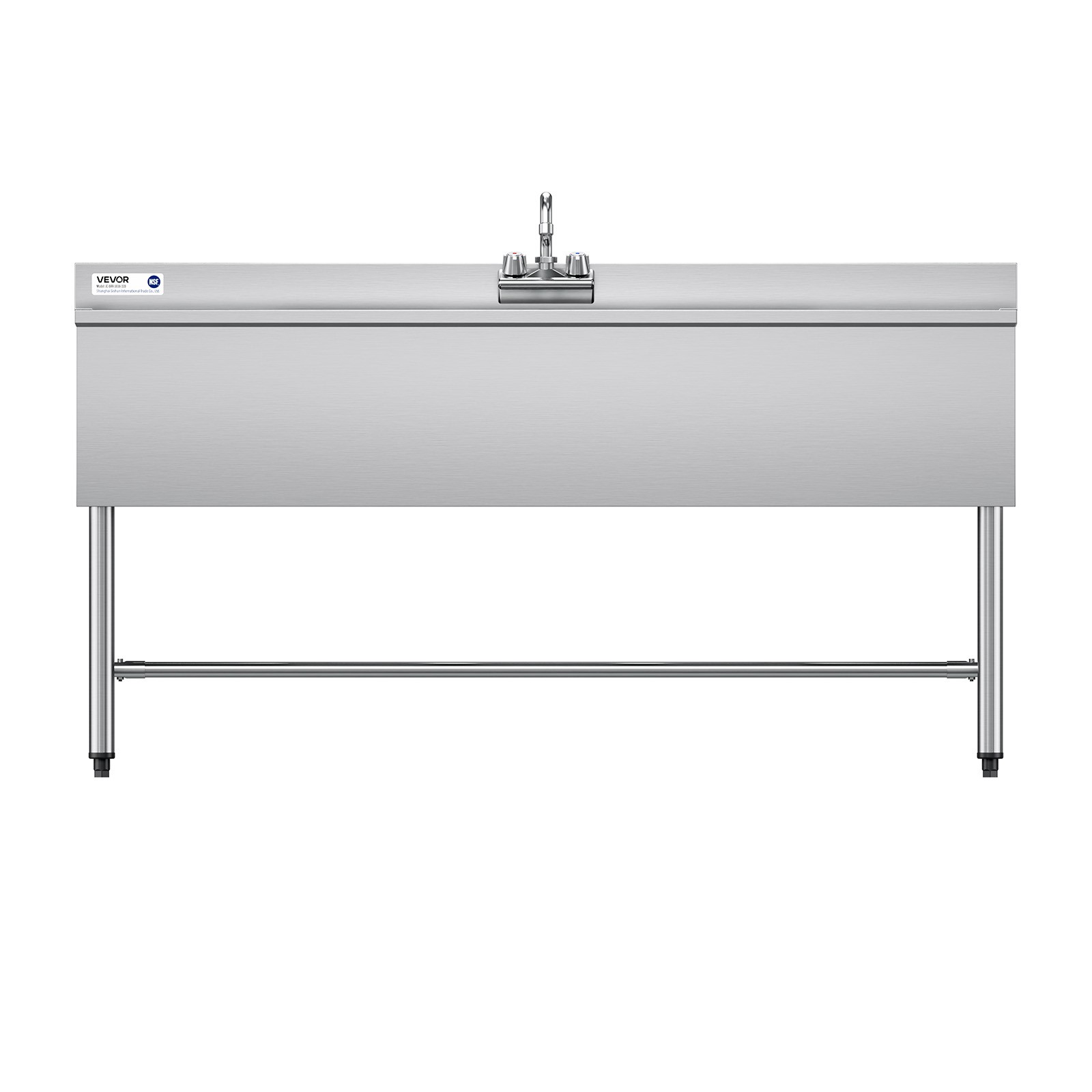 VEVOR 3 Compartment Sink Stainless Steel Commercial Kitchen Under Bar Sink 60″