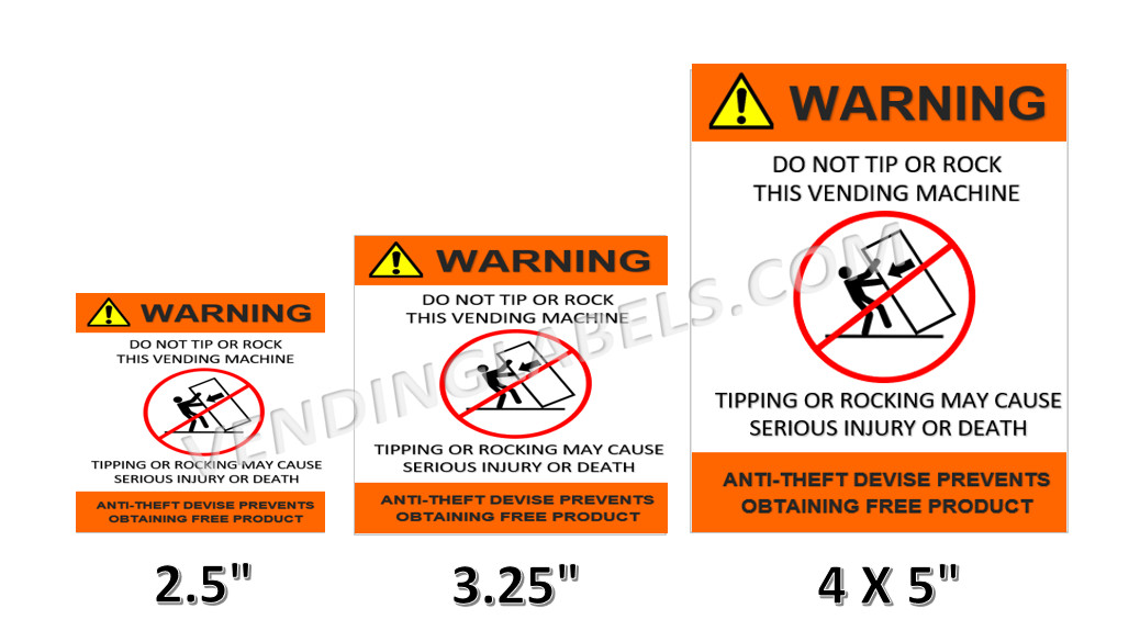 Tip Warning Anti theft Crane Claw candy vending machine Label Sticker Decal