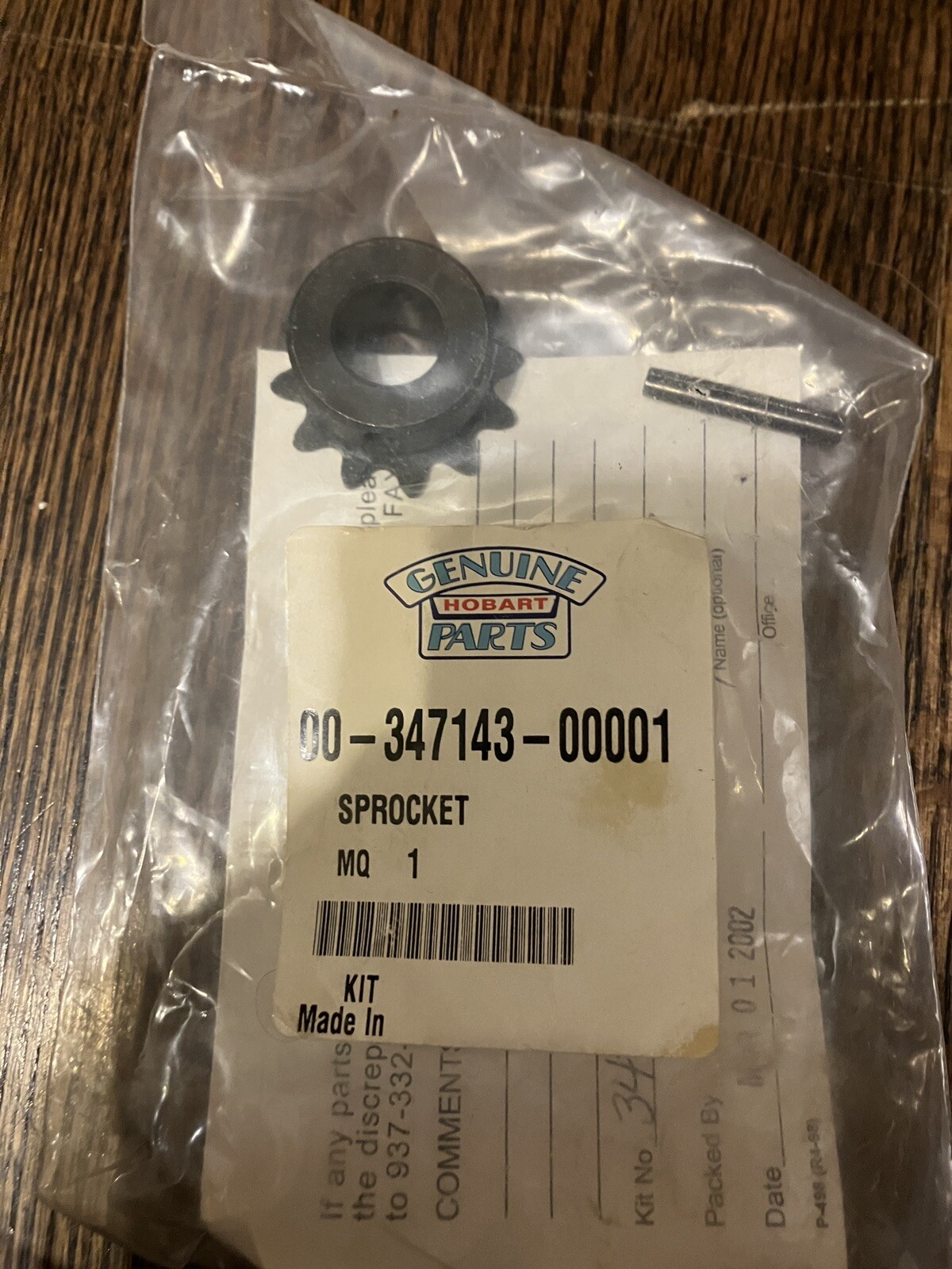 Hobart Vulcan Hart Sprocket 00-347143-00001 – Free Shipping + Geniune OEM