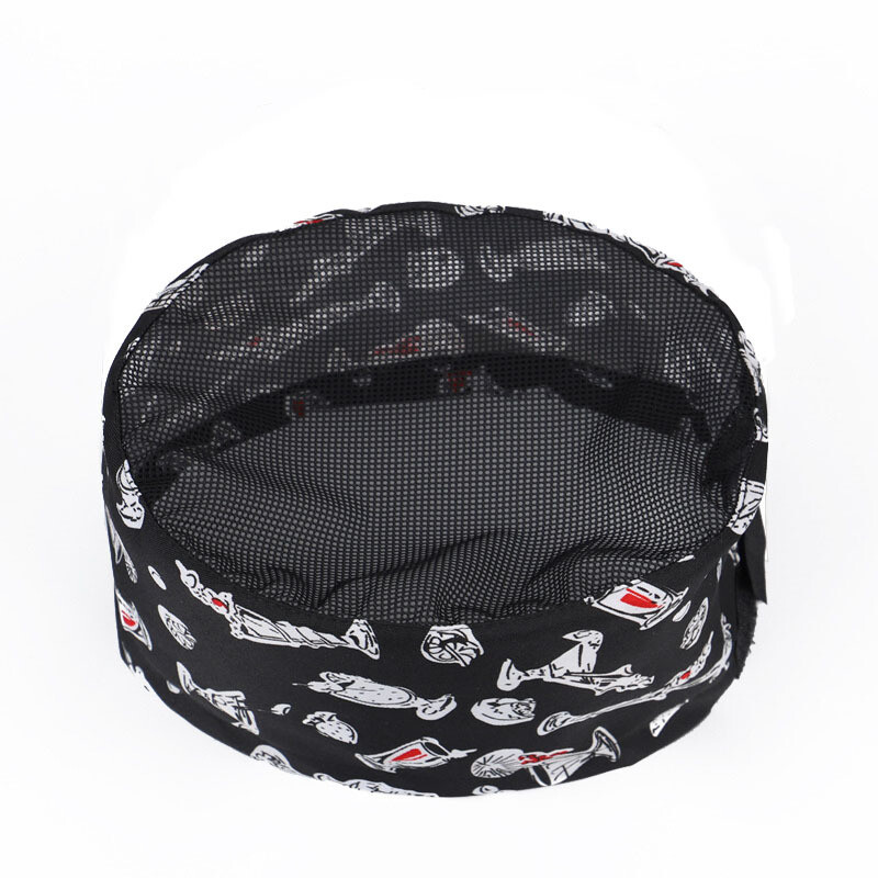 Kitchen Cooking Chef Hat Restaurant Service Flat Top Mesh Breathable Beanie Cap