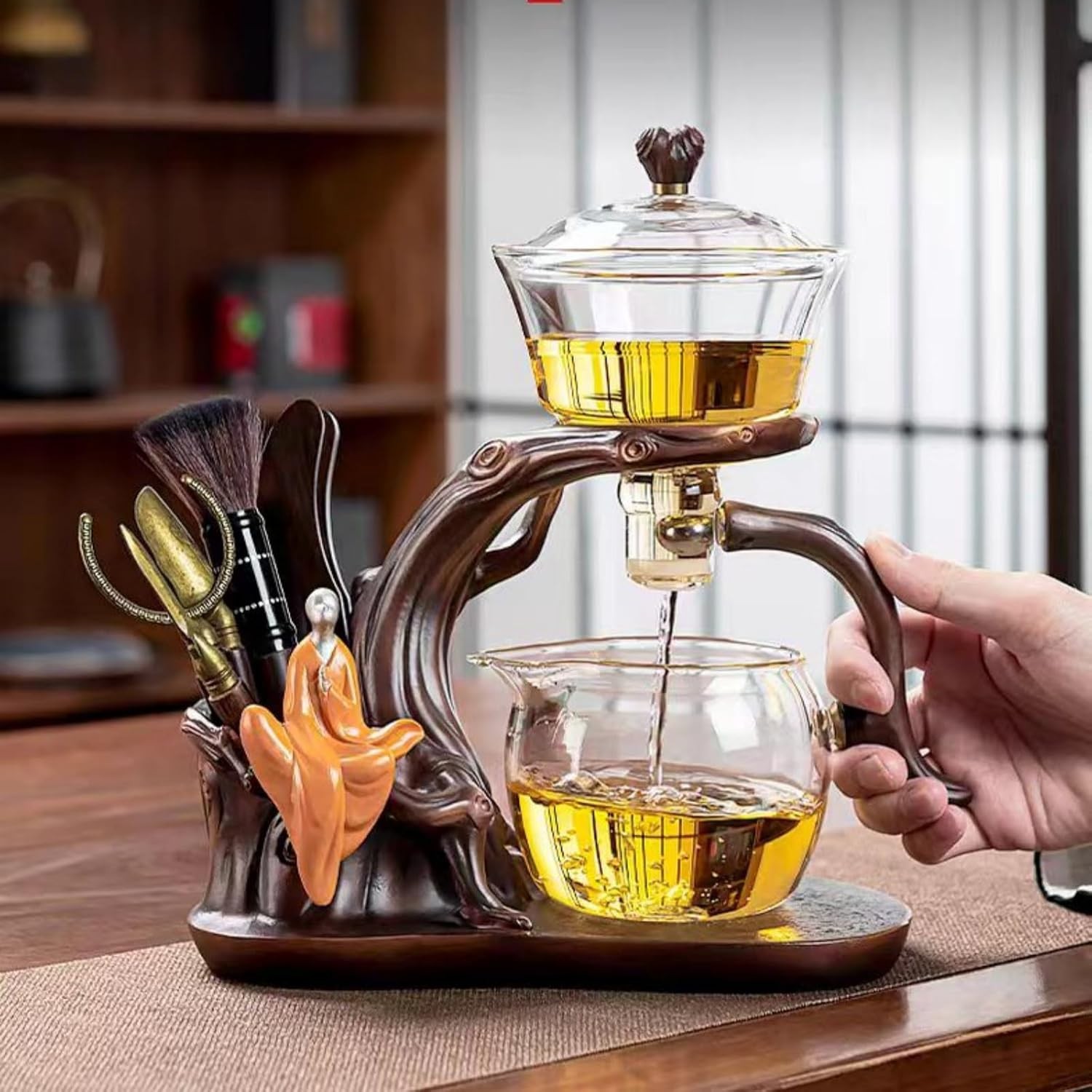 Magnetic TeaPot Semi-Automatic Drip Glass Teapots Lazy Kungfu Tea Infuser