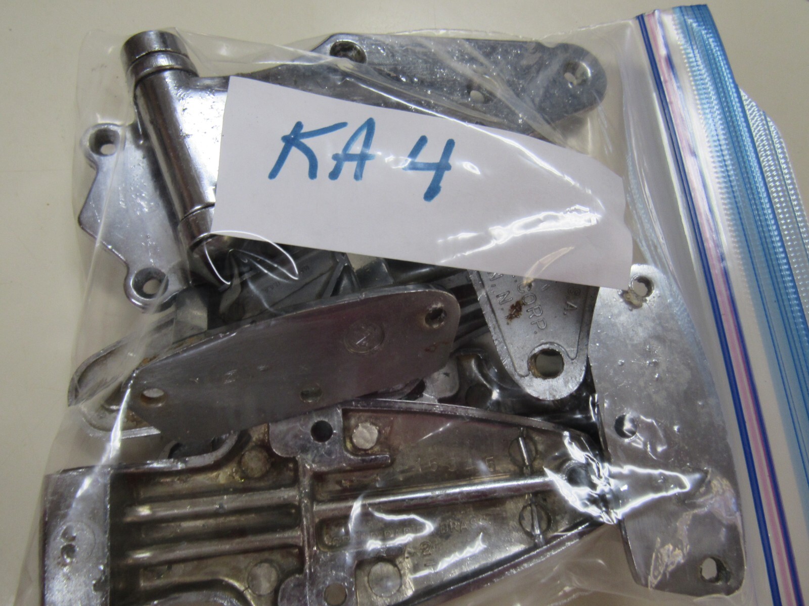 Kason Howe / Grand Rapids Flanged Brass Hinge Polished Chrome-Mix Lot 4 Pc USED