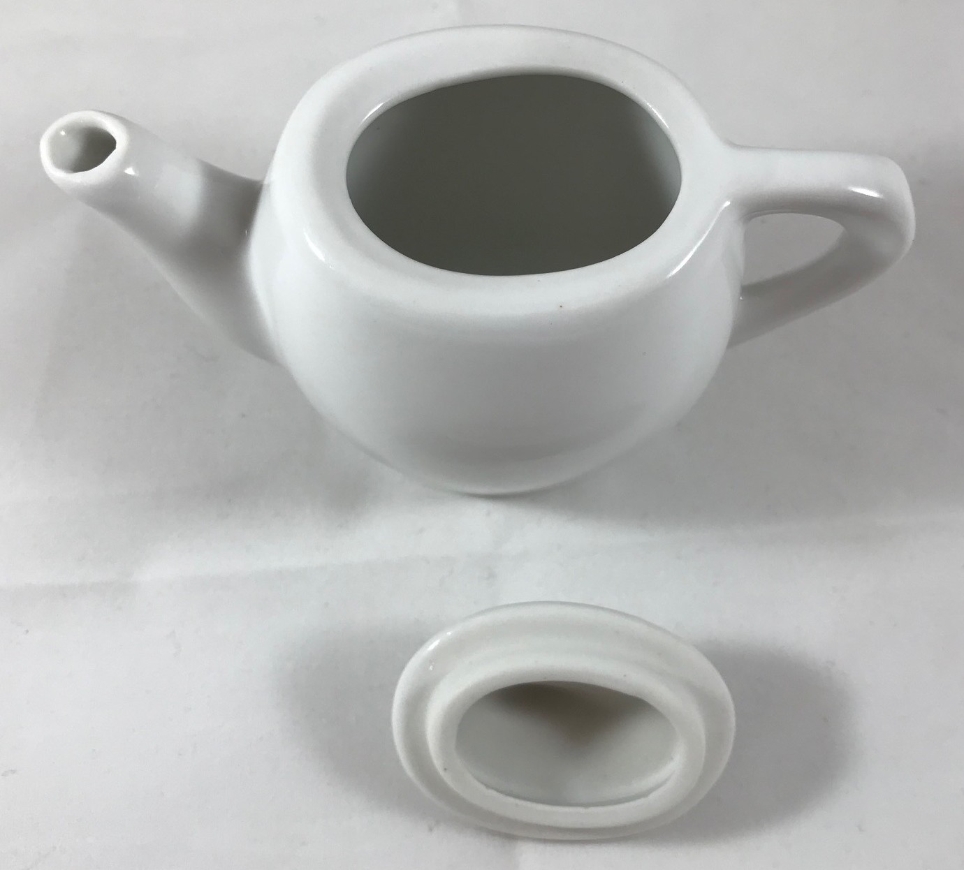 Mini Coffee Pots(s) and Lids Oval White Porcelain Child’s Tea Set or Condiments