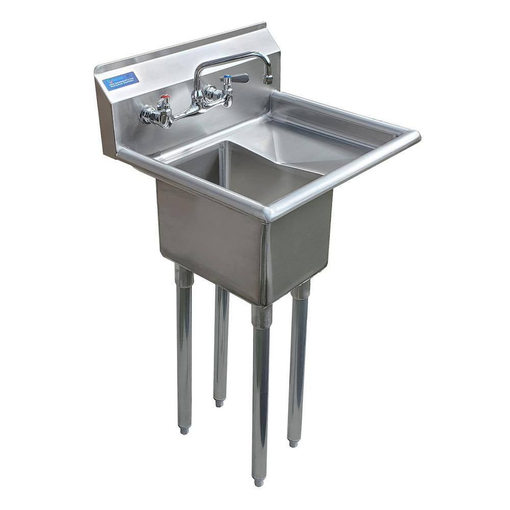 20 In. X 20 In. Stainless Steel One Compartment Utility Sink with Right Drainboa
