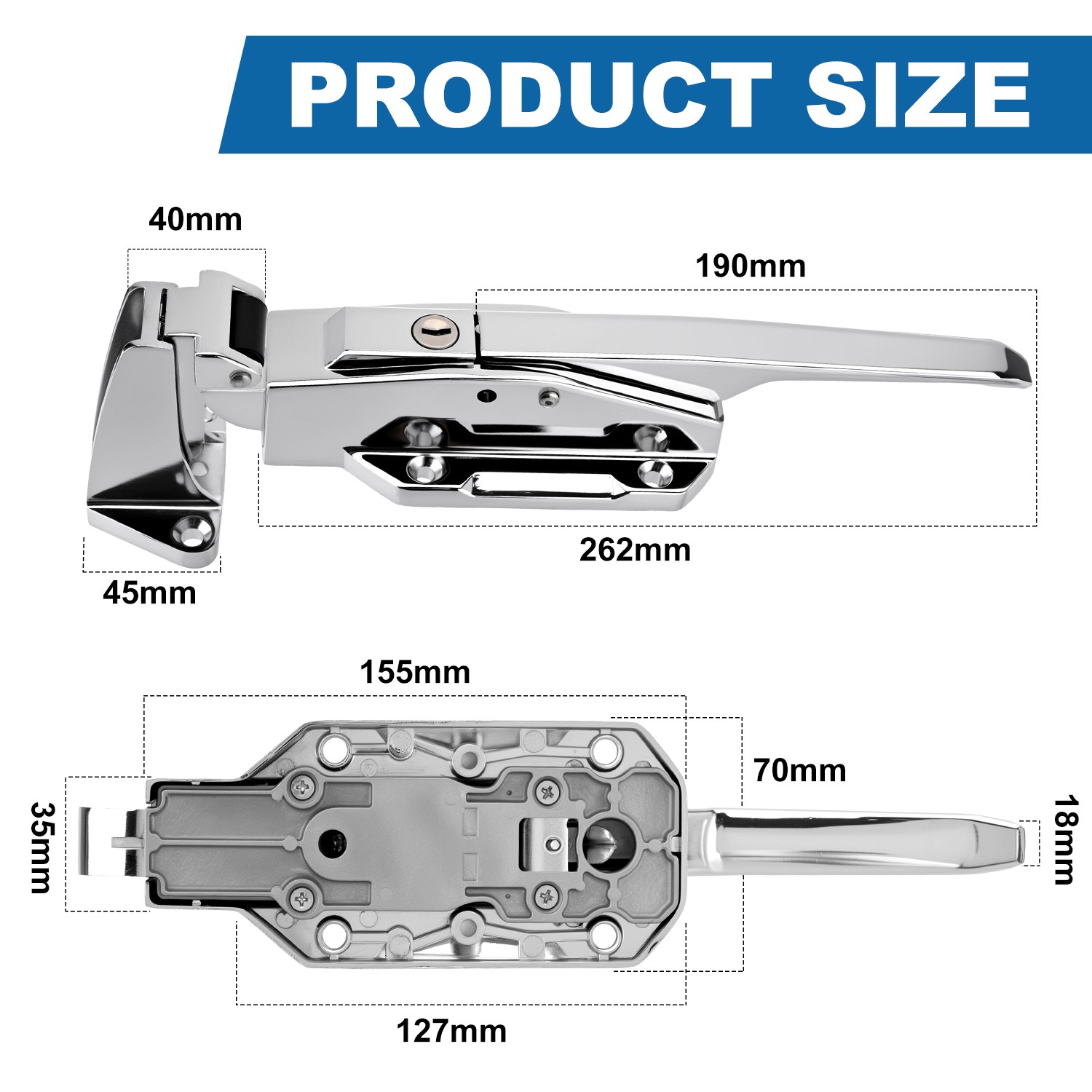 Duty Walk-In Cooler Door Closer Complete Latch Freezer Doors Handle 1/5-3/5 in