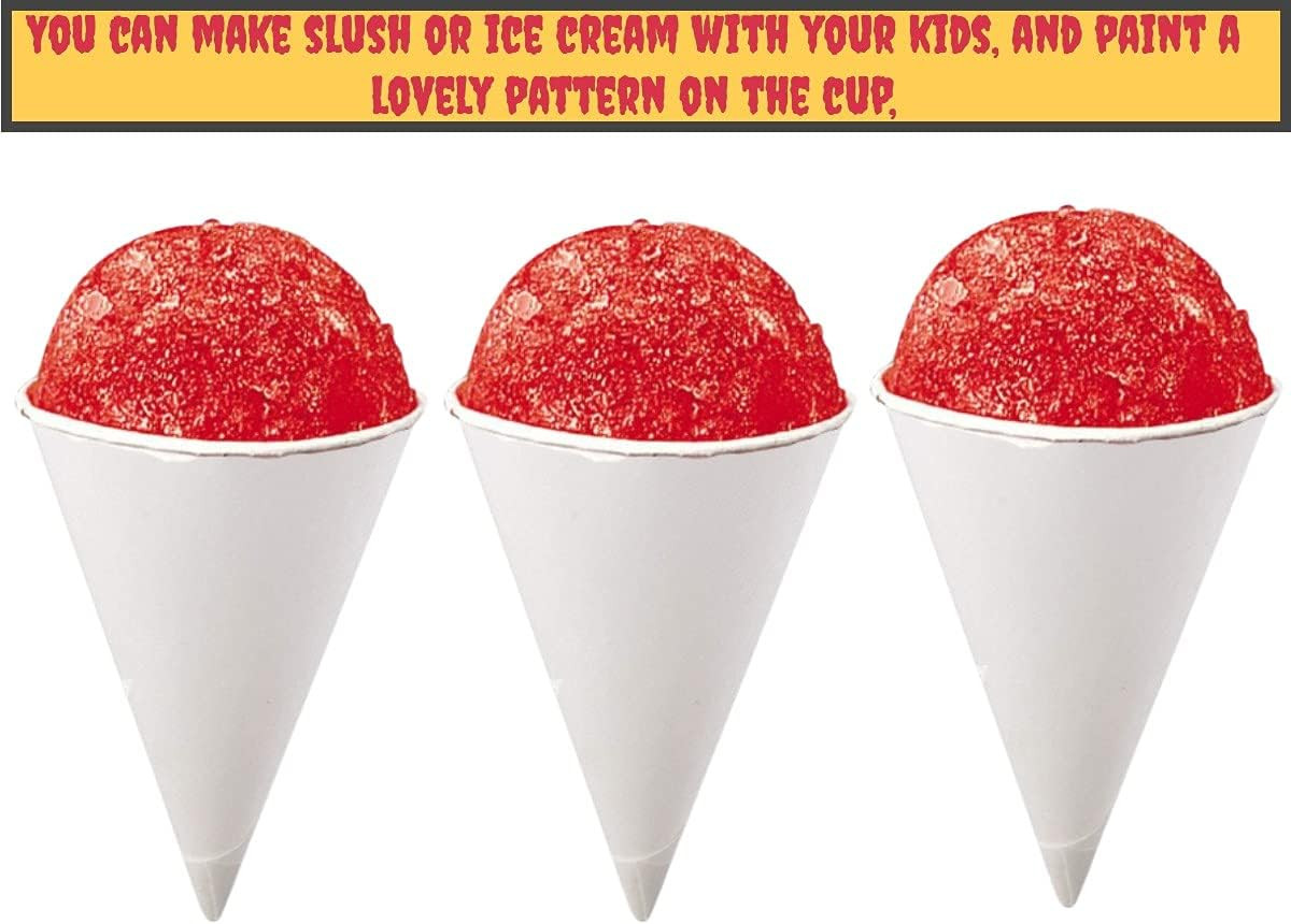 Disposable White Paper Cone Cups (Pack of 400-4.5 Oz) Eco-Friendly, Leak-Proof,