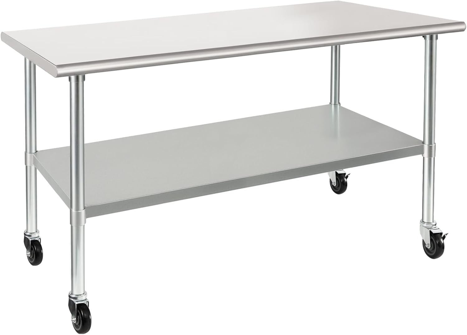 HARDURA Stainless Table 30x72in Wheels NSF Commercial Prep