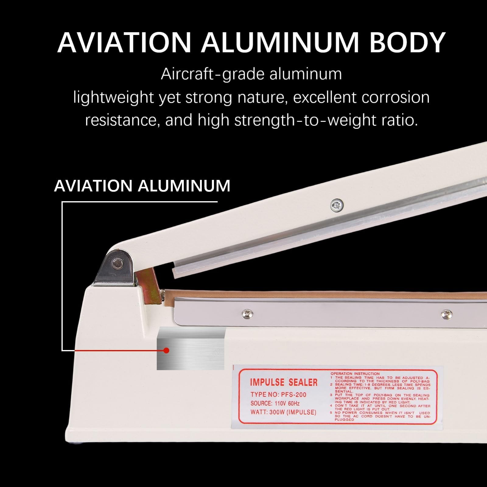 Syamzzms 8 Inch Commercial Impulse Bag Heat Sealer Machine Pfs-200