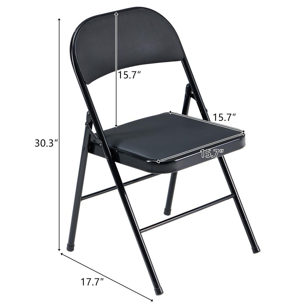 6 Pack Metal Folding Chair with Padded Seat for Home Event Wedding Party Office