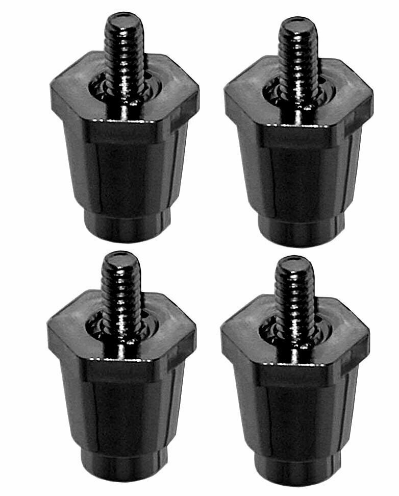 SMALL BLACK PLASTIC 4 PCS 1″H X 13/16″ HEX, (STUD SIZE) 1/4″-20 (4 PIECES)