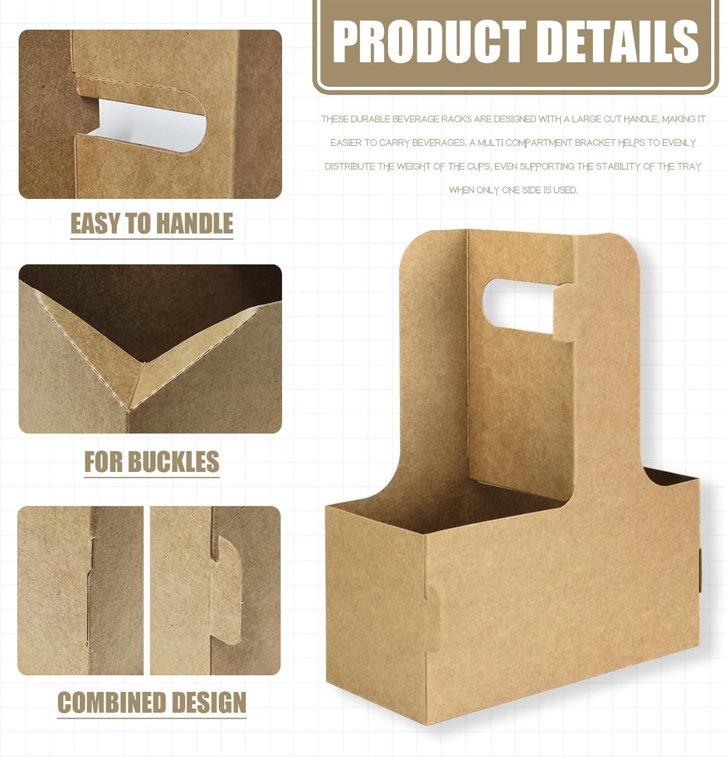 Versatile 2 Cup Paperboard Drink Carrier – Perfect for Coffee Shops and Takeout